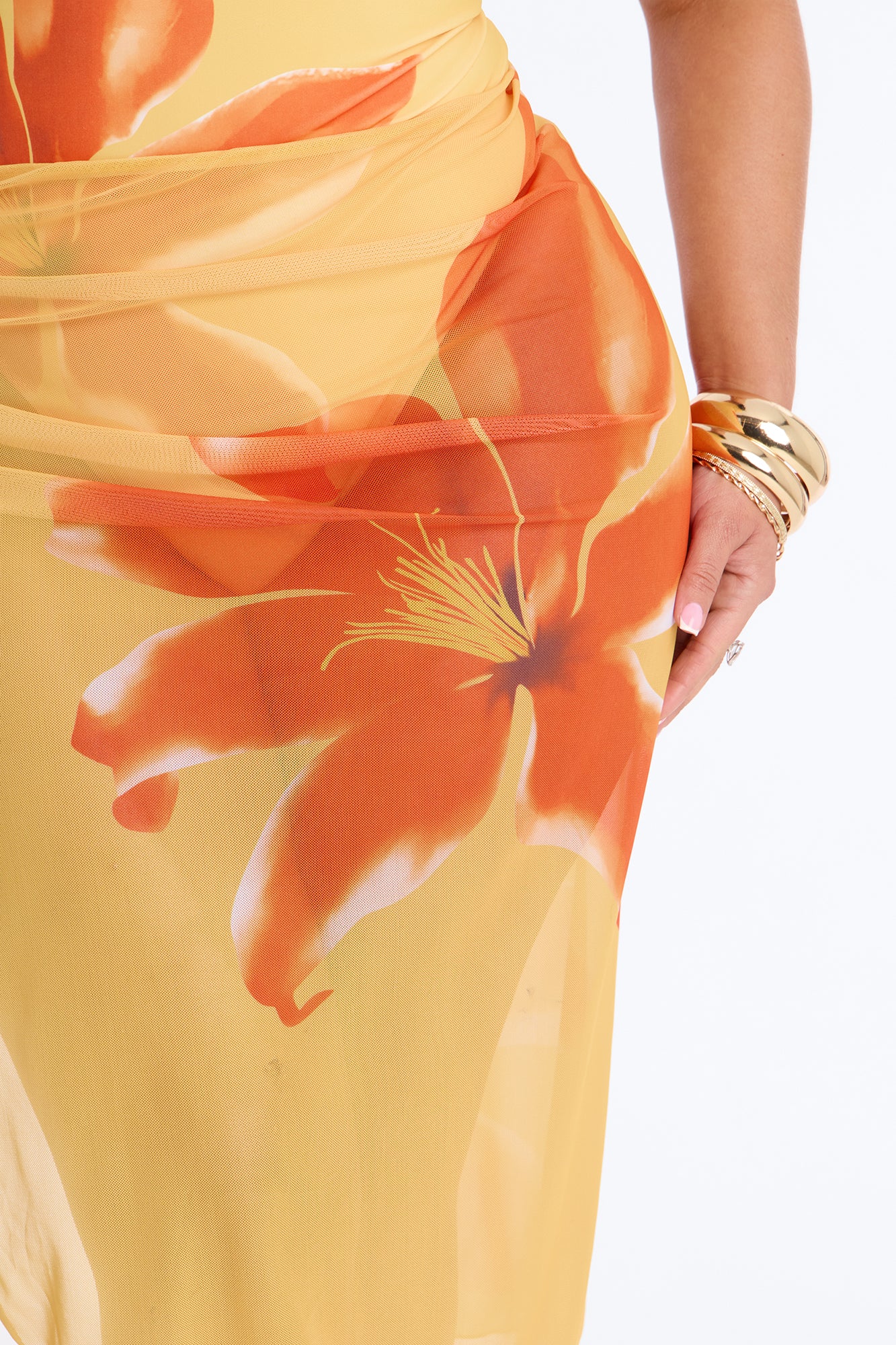 On Island Time Floral Underwire Maxi 2 Piece Bikini Skirt Set - Yellow/combo - Image 3