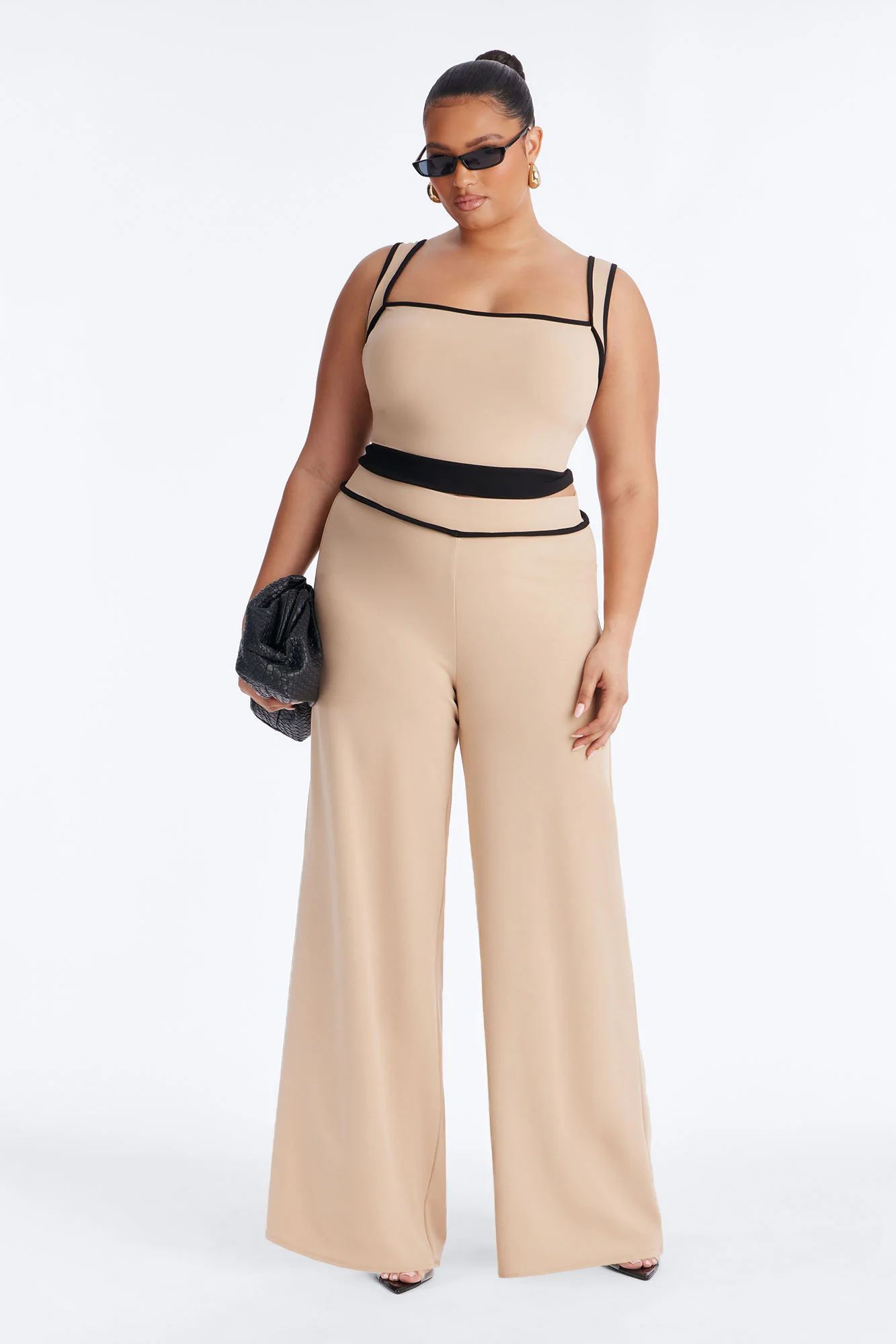 On Lock Wide Leg Pant Set - Taupe - Image 5