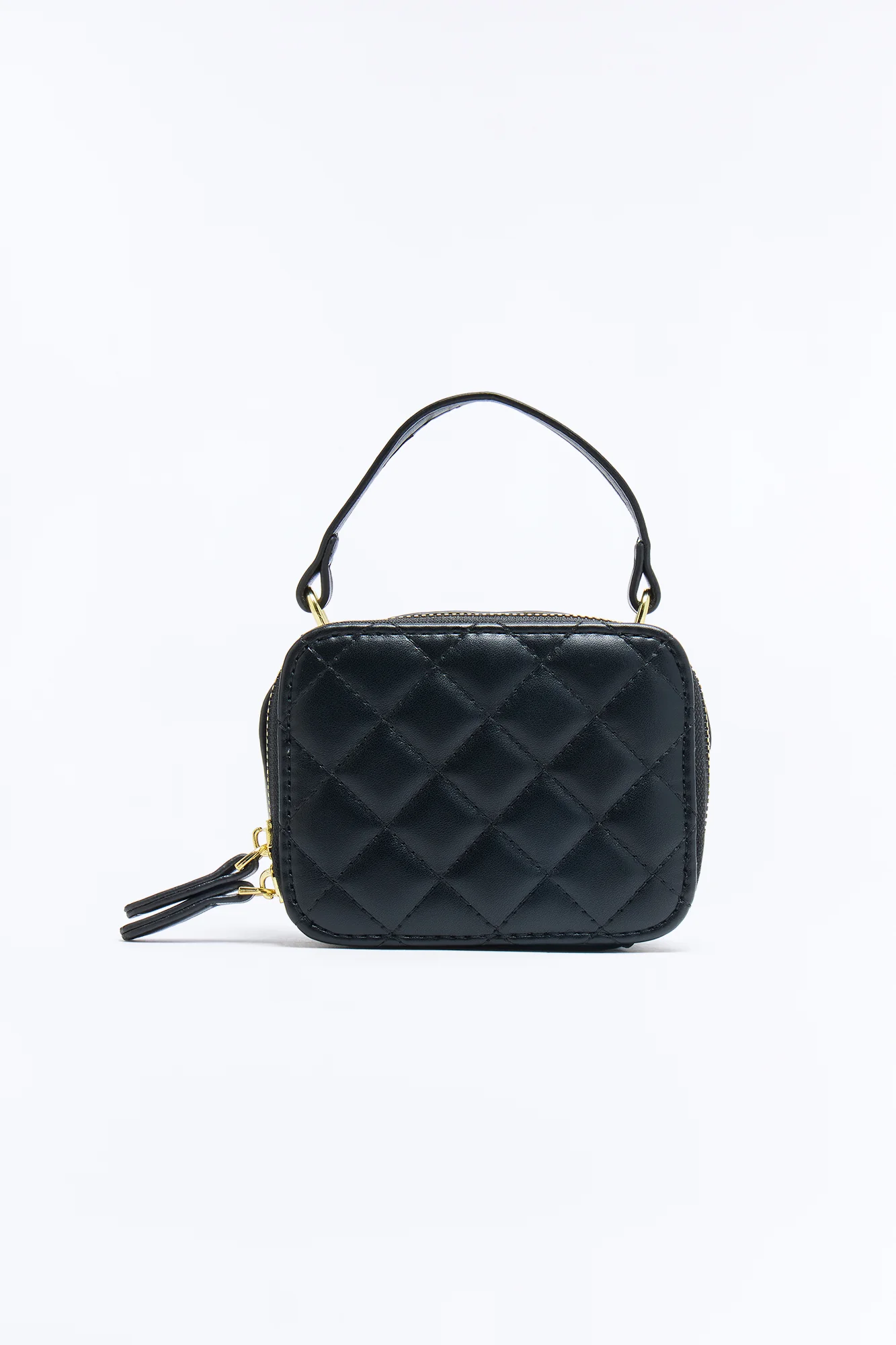 On The Go Mini Faux Leather Crossbody Handbag - Black - Image 3