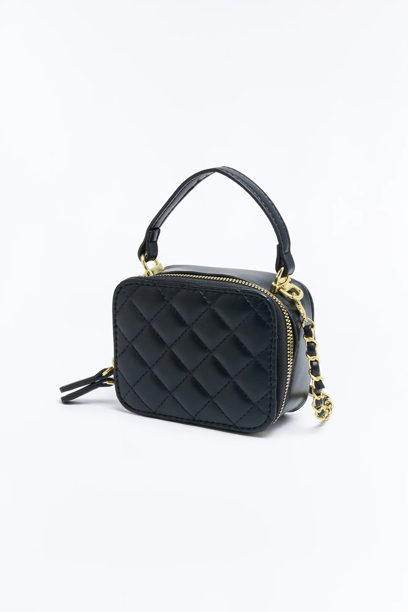 On The Go Mini Faux Leather Crossbody Handbag - Black - Image 4
