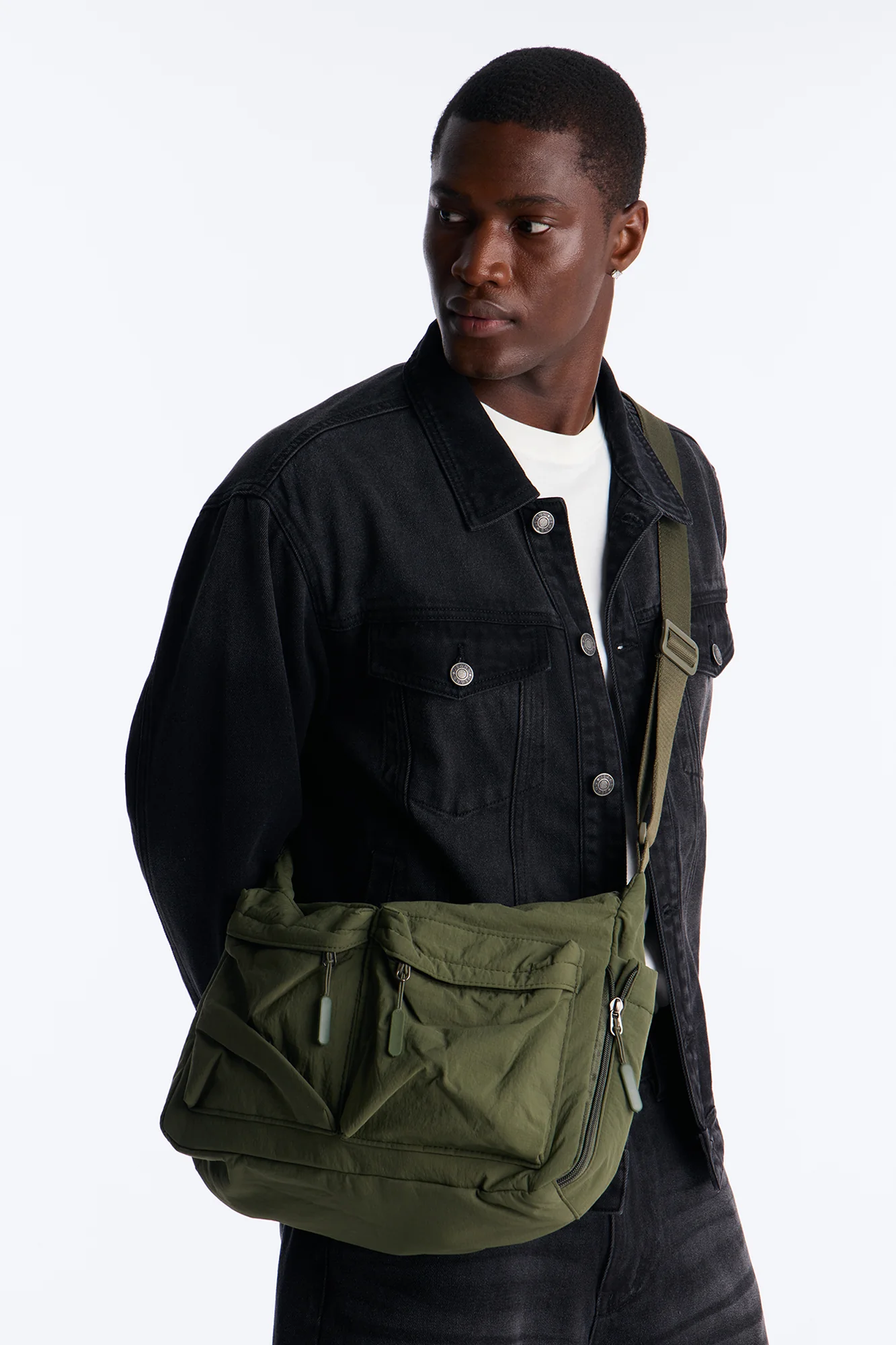 On The Go Utility Travel Messenger Bag - Olive - Image 3