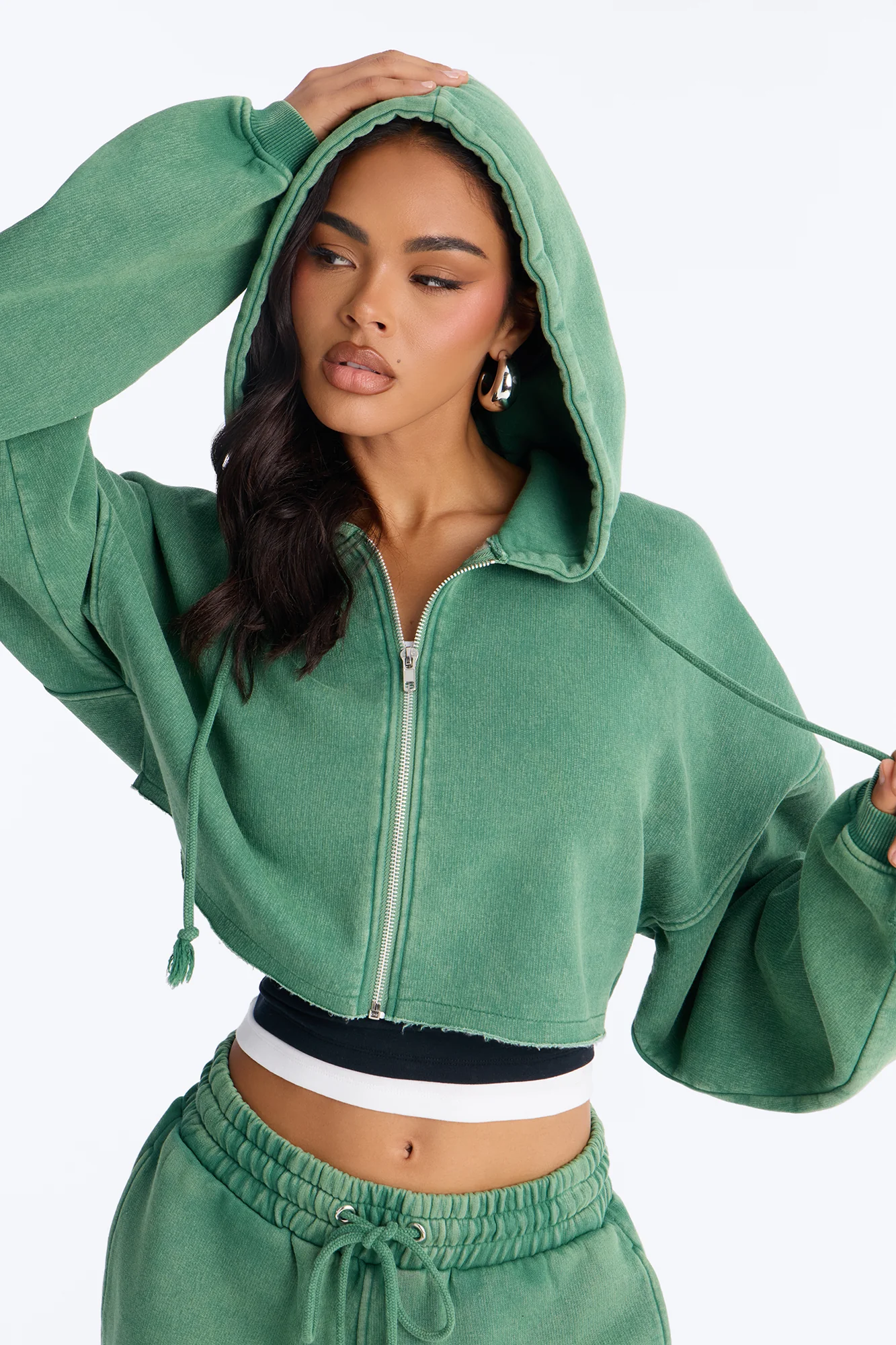 On The Go Washed Short Set - Green - Image 3