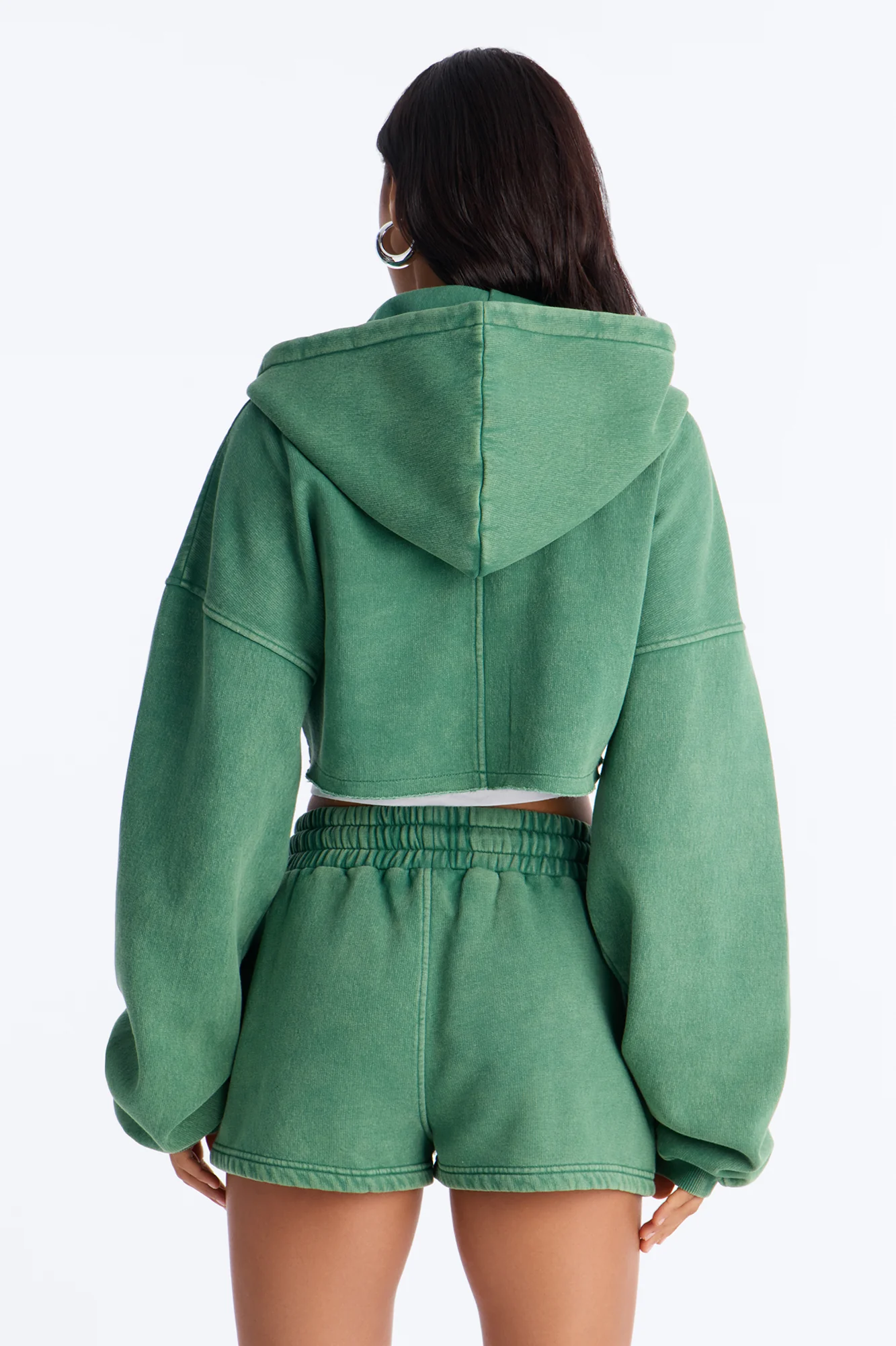 On The Go Washed Short Set - Green - Image 4