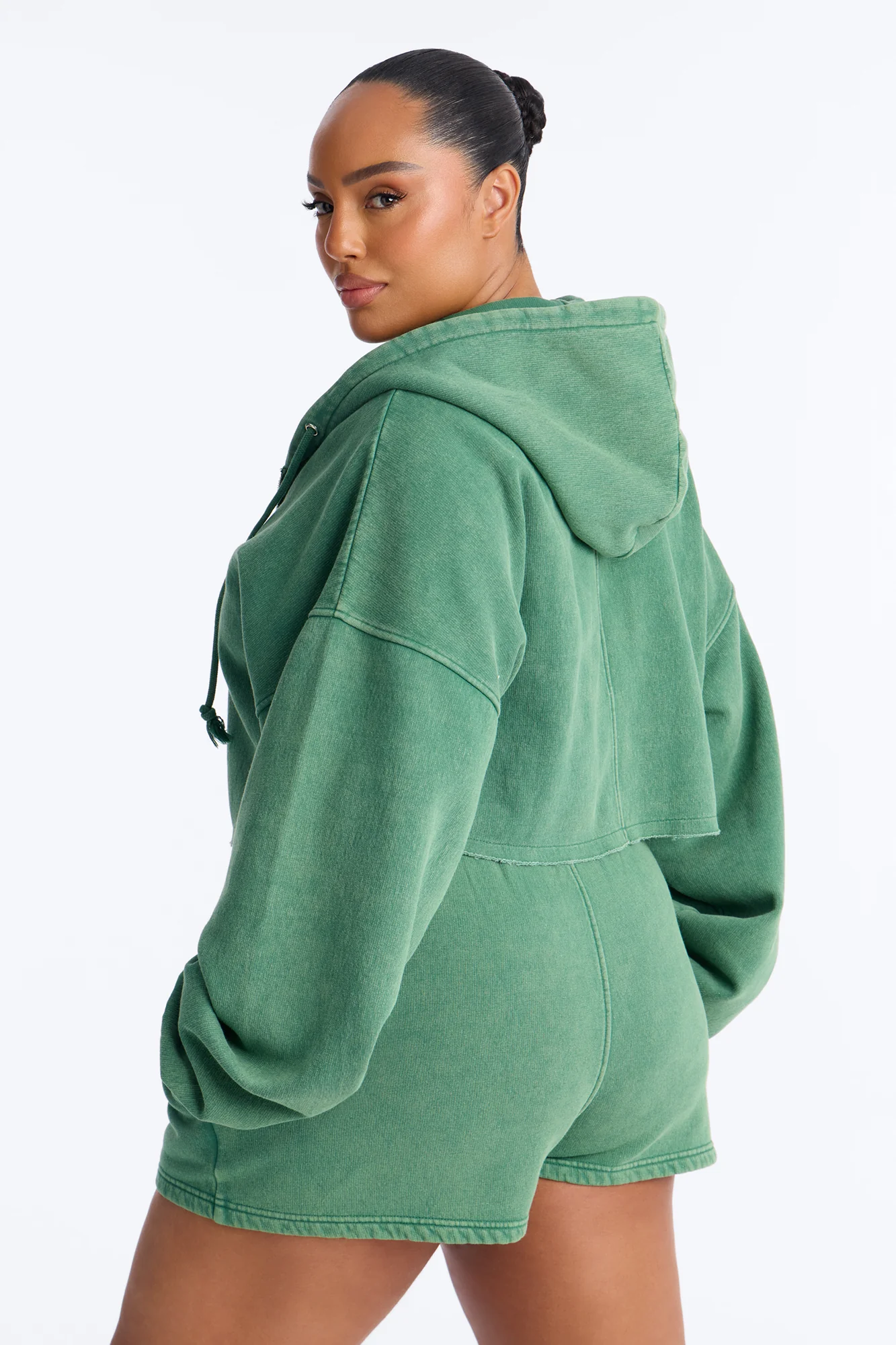 On The Go Washed Short Set - Green - Image 8