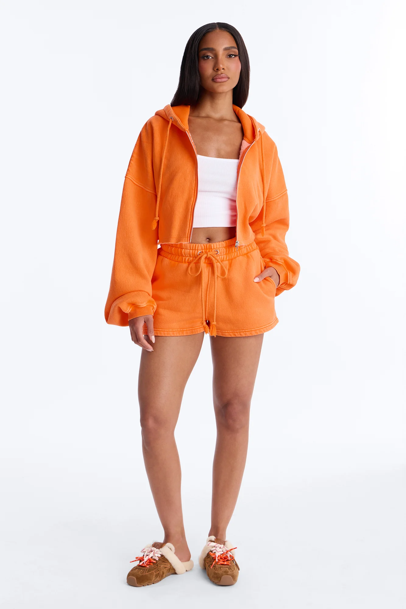 On The Go Washed Short Set - Orange - Image 2
