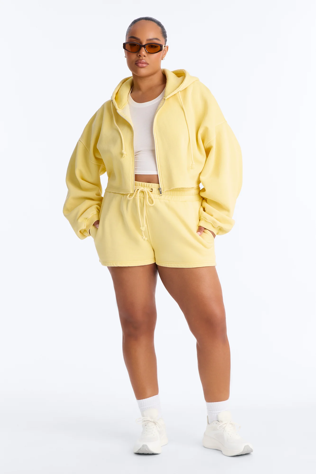 On The Go Washed Short Set - Yellow - Image 6