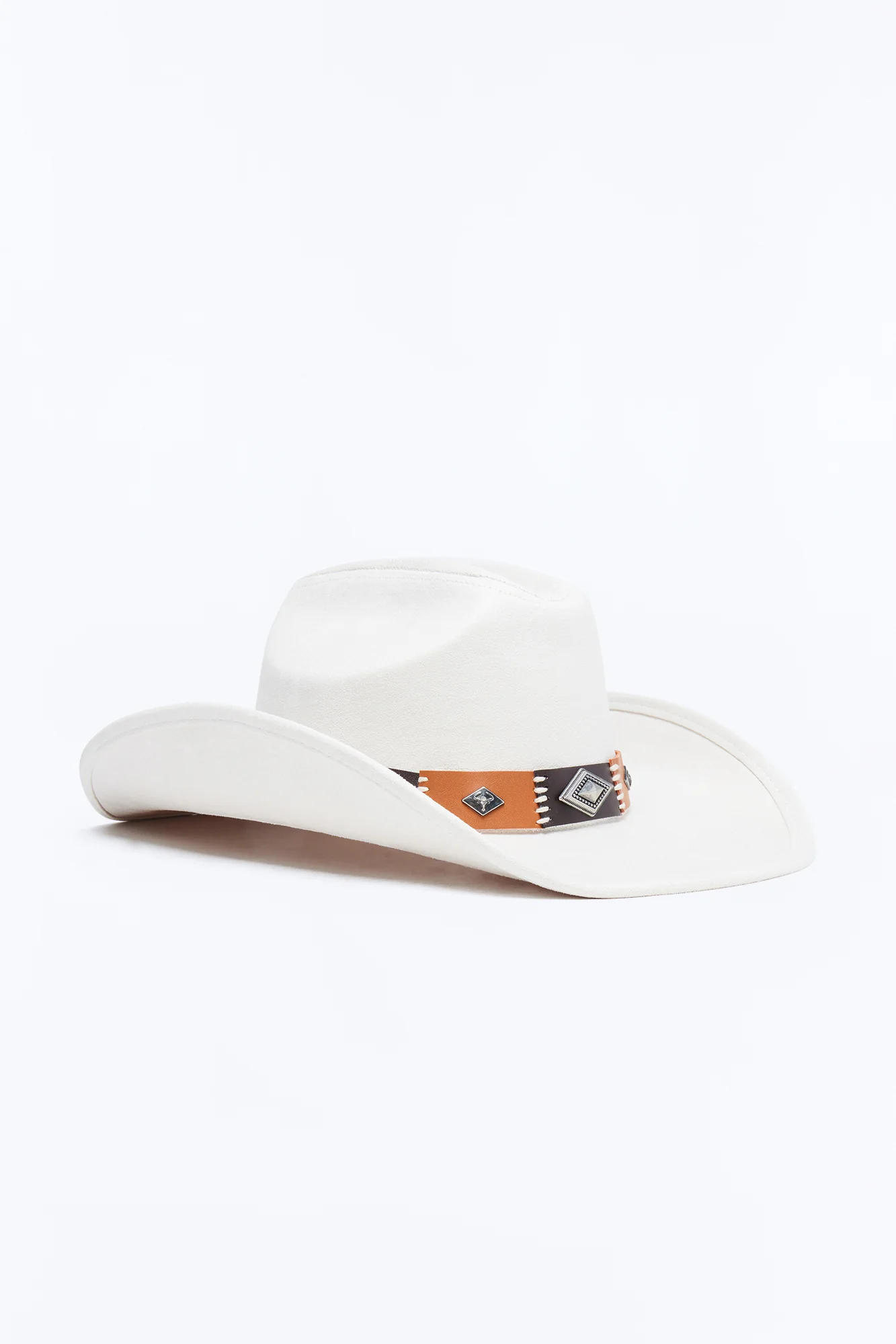 On The Ranch Faux Suede Hardware Cowboy Hat - Ivory - Image 3