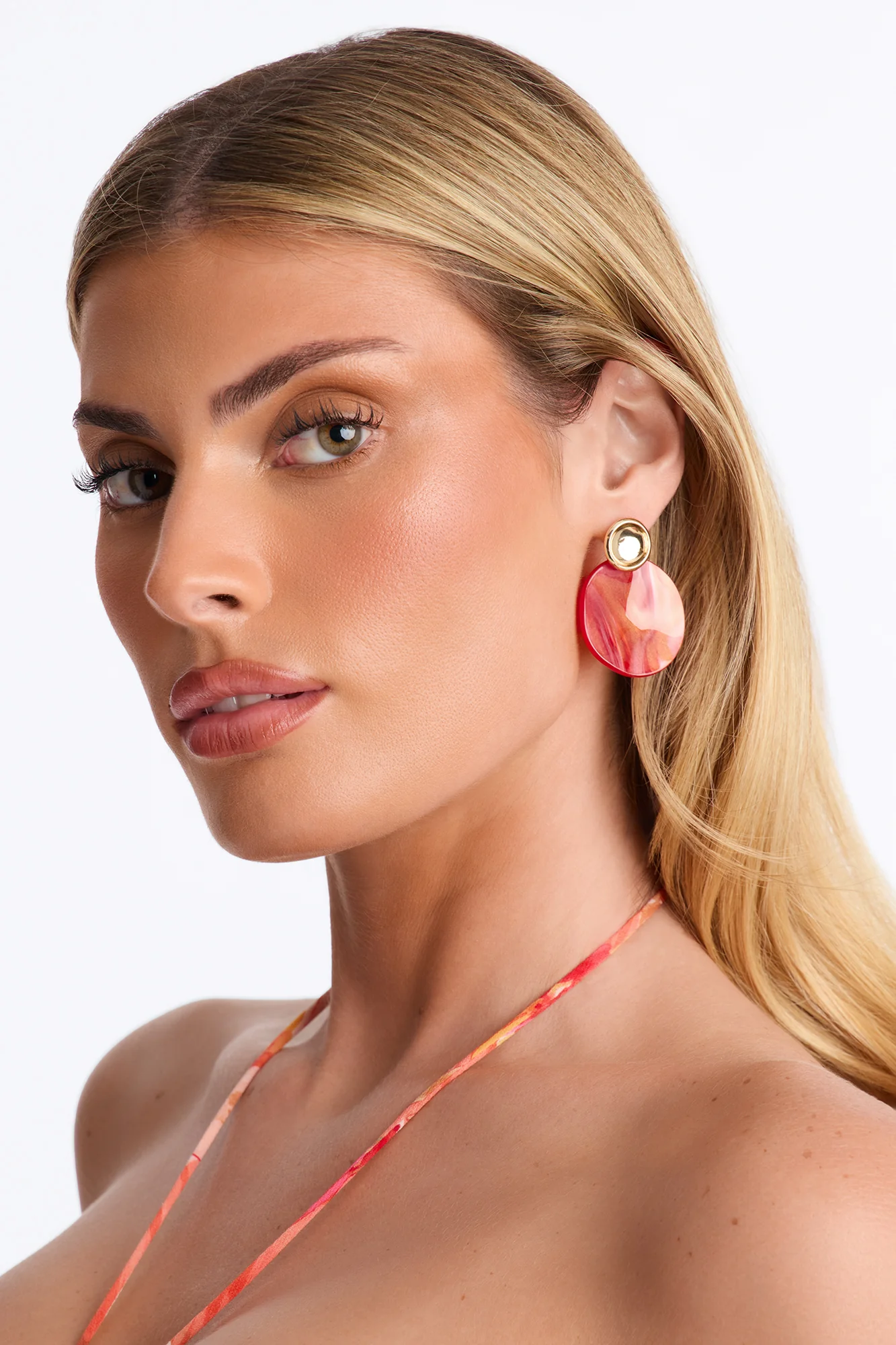 One Call Away Drop Earrings - Red/combo