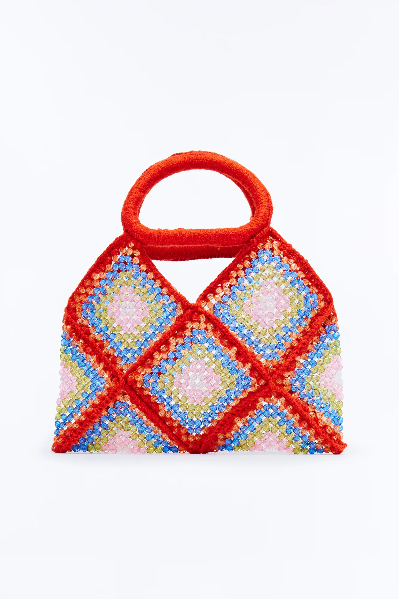 Ornate Oasis Beaded Satchel Handbag - Orange/combo - Image 3