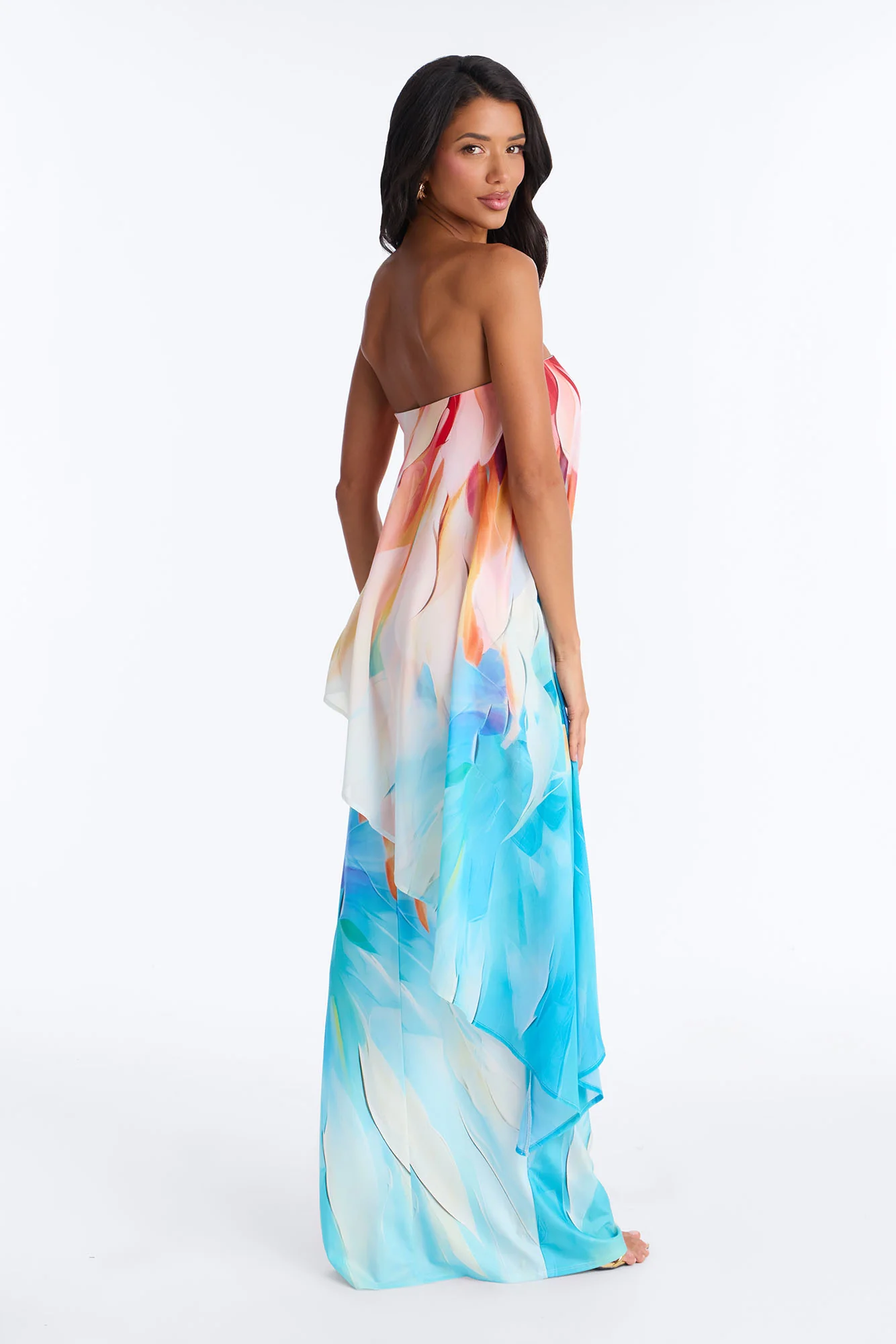 Out In Paradise Strapless Maxi Dress - Turquoise/combo - Image 4