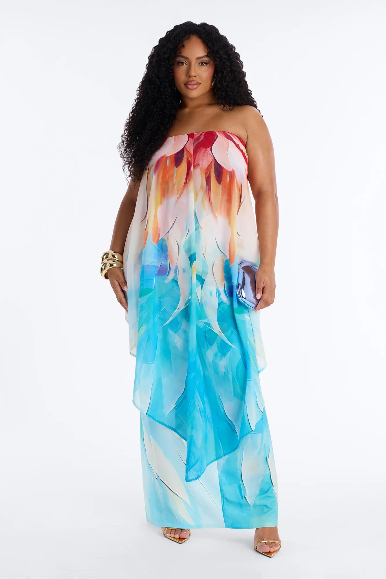 Out In Paradise Strapless Maxi Dress - Turquoise/combo - Image 5