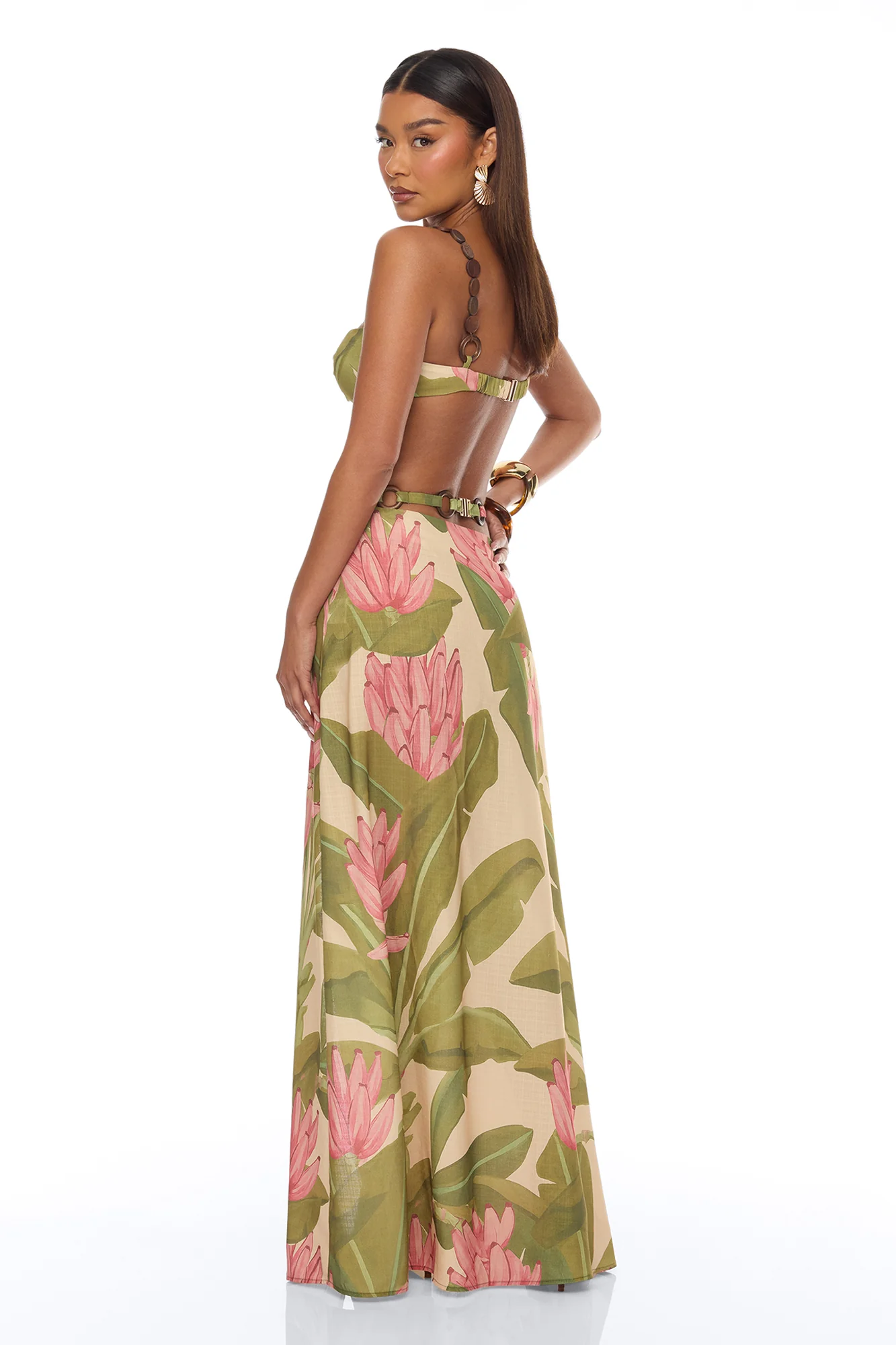 Out Of Reach Beaded Tropical Skirt Set - Green/combo - Image 4