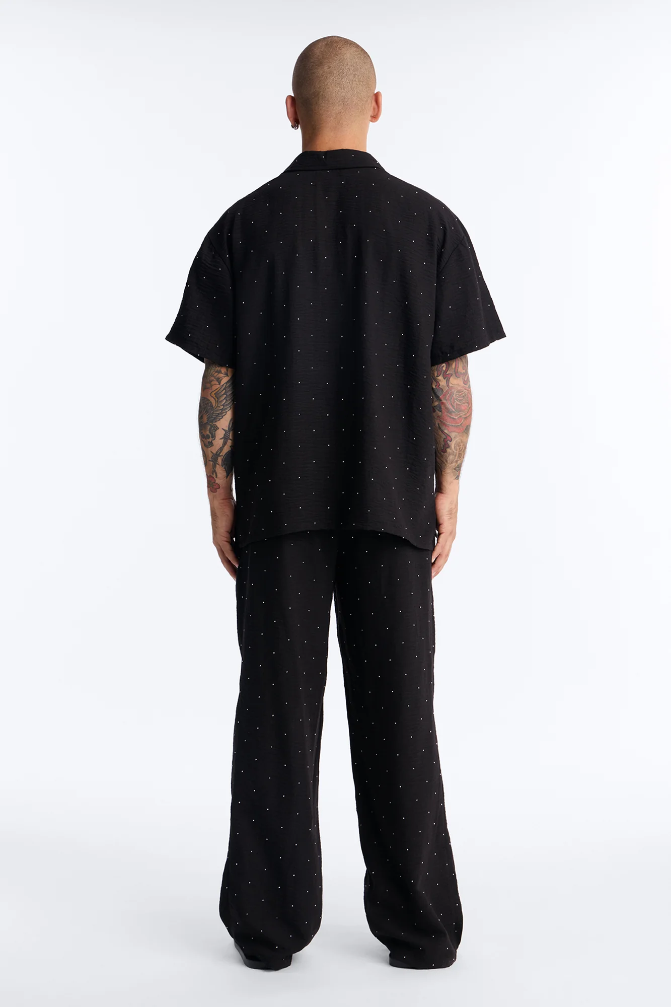 Oversized Midnight Glimmer Polo - Black - Image 4