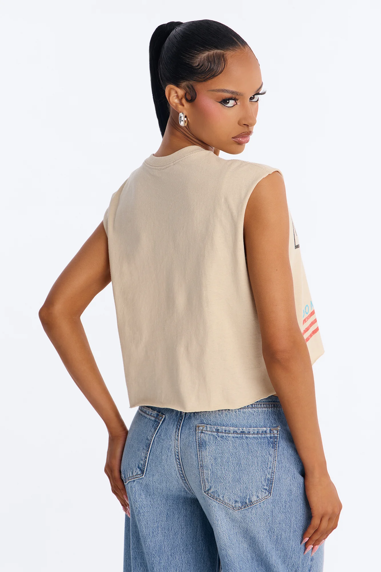 Overstimulated Racer Cut Off Tank - Sand - Image 4