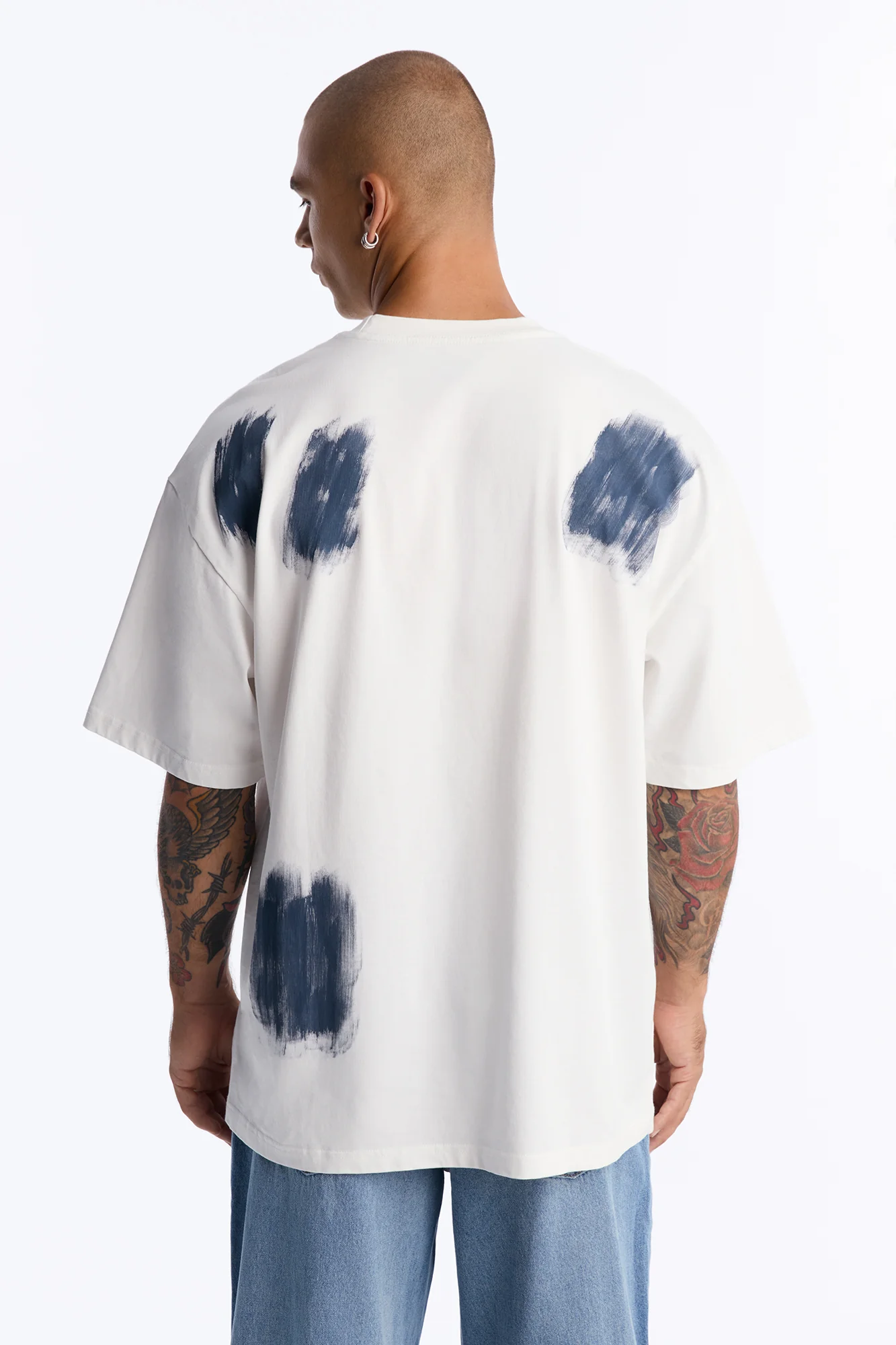 Paint Spray Crewneck Tee - White/combo - Image 4
