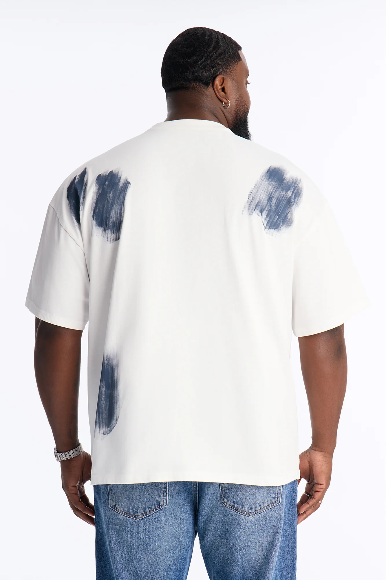 Paint Spray Crewneck Tee - White/combo - Image 7