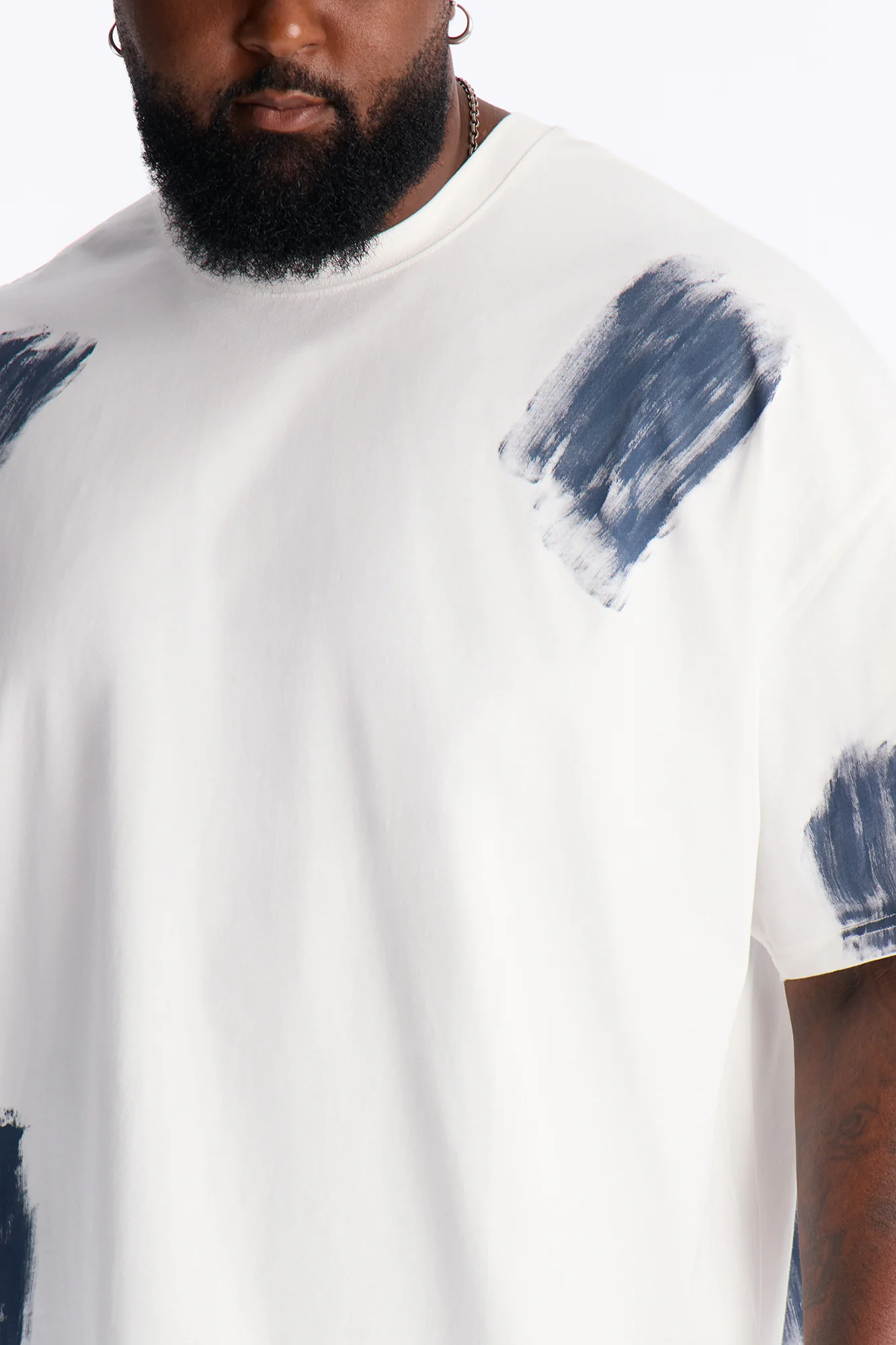 Paint Spray Crewneck Tee - White/combo - Image 8