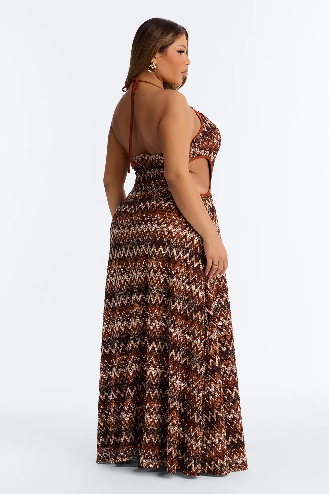 Palm Princess Cut Out Maxi Dress - Brown/combo - Image 7