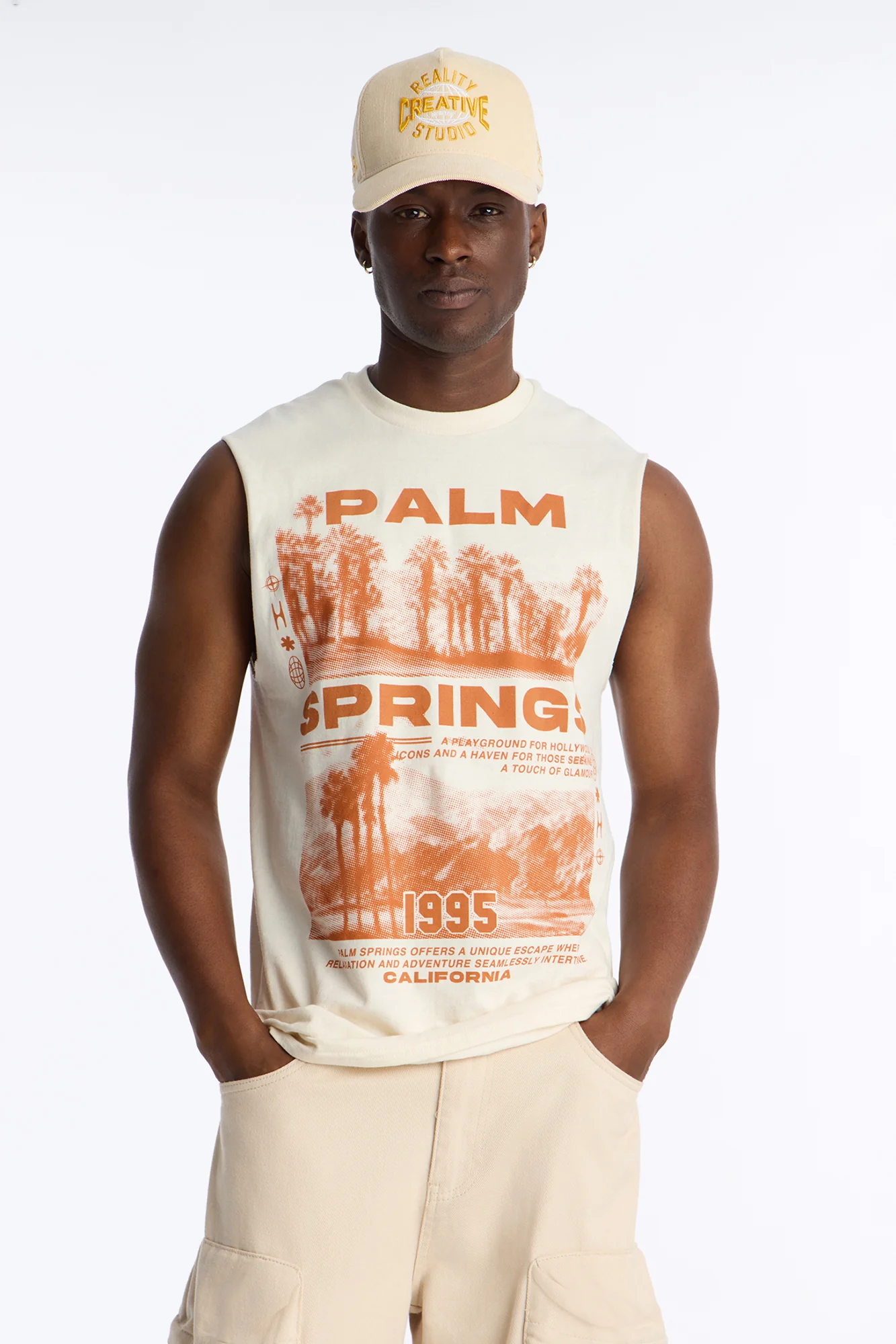 Palm Springs 1995 Muscle Tee - Natural