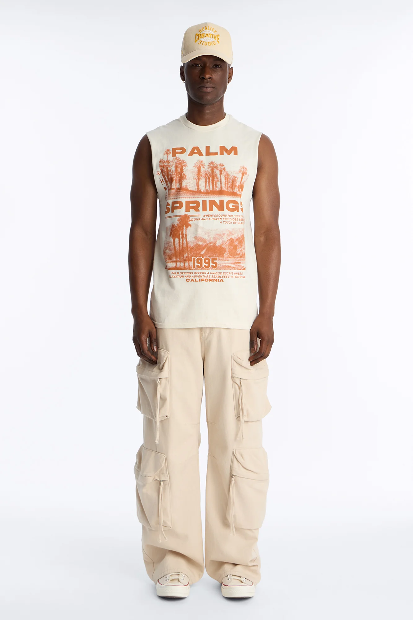 Palm Springs 1995 Muscle Tee - Natural - Image 2