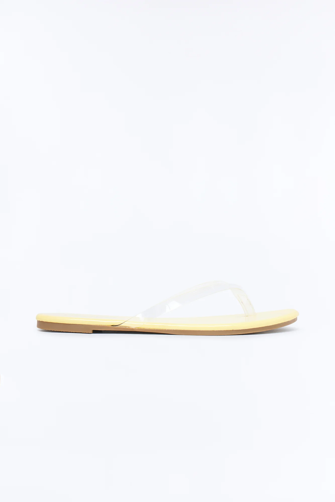 Papaya Clear Strap Flip Flops - Yellow