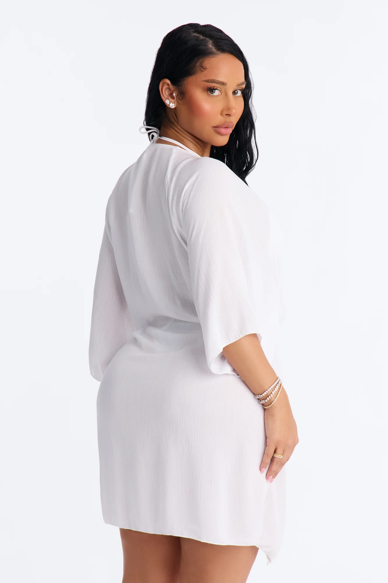 Paradise Living Cover Up Kimono Dress - White - Image 4
