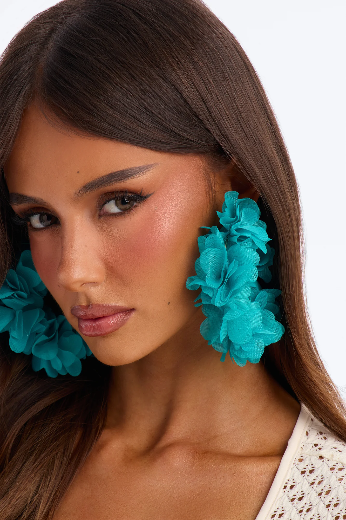 Paradise Splash Hoop Earrings - Teal