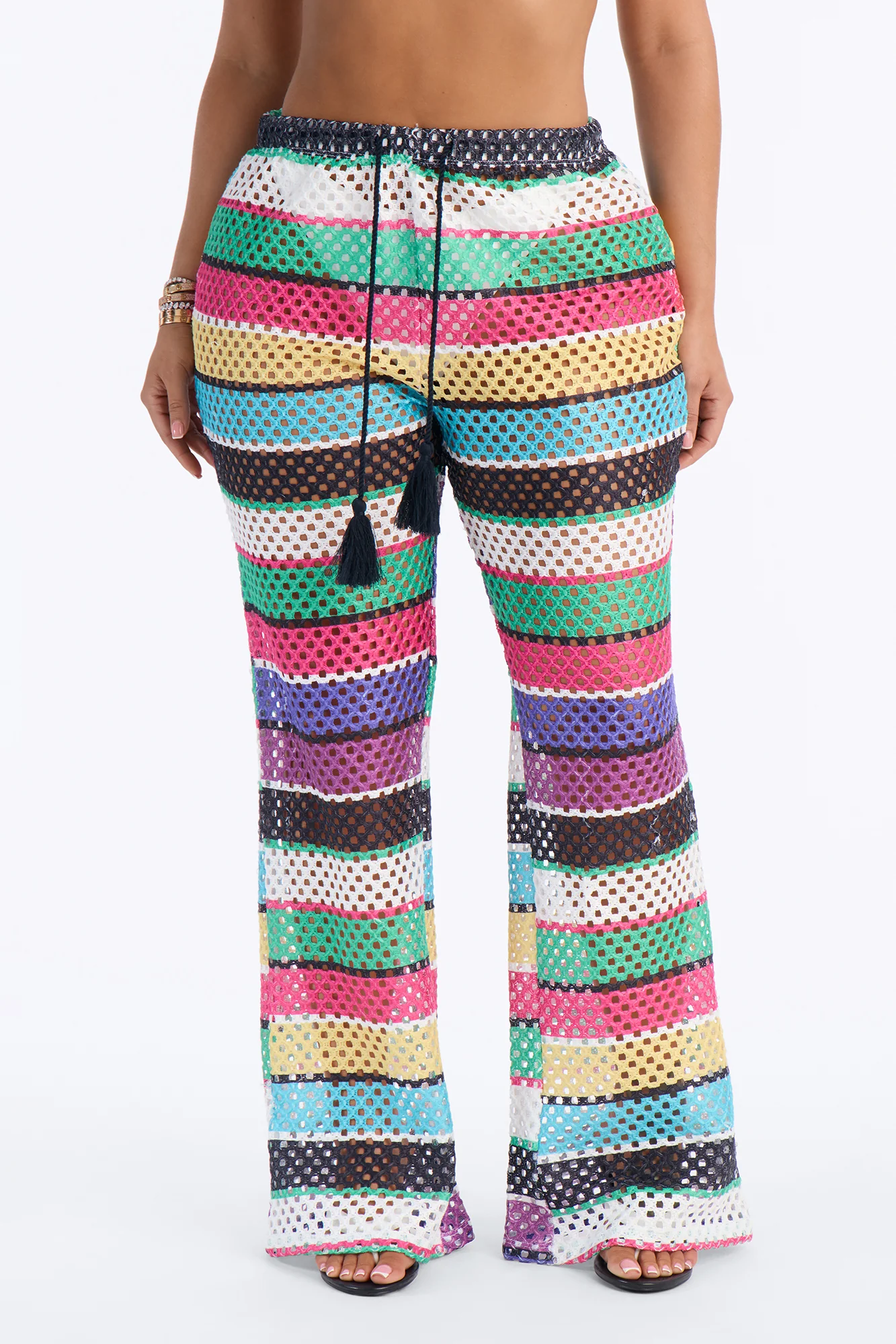 Paradise Sun Stripe Cover Up Pants - Multi Color - Image 2