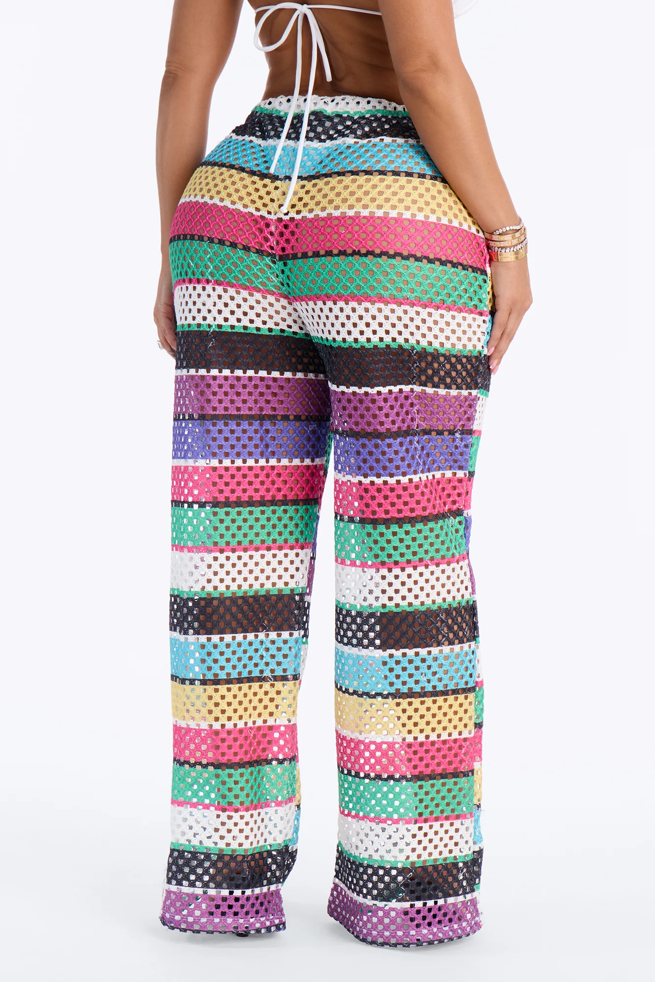 Paradise Sun Stripe Cover Up Pants - Multi Color - Image 4