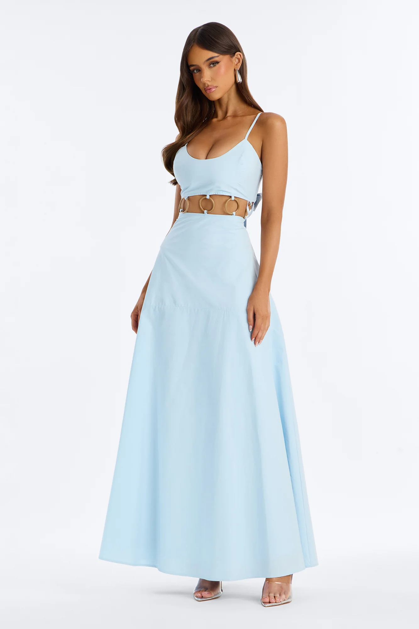 Paulina Poplin Maxi Dress - Blue