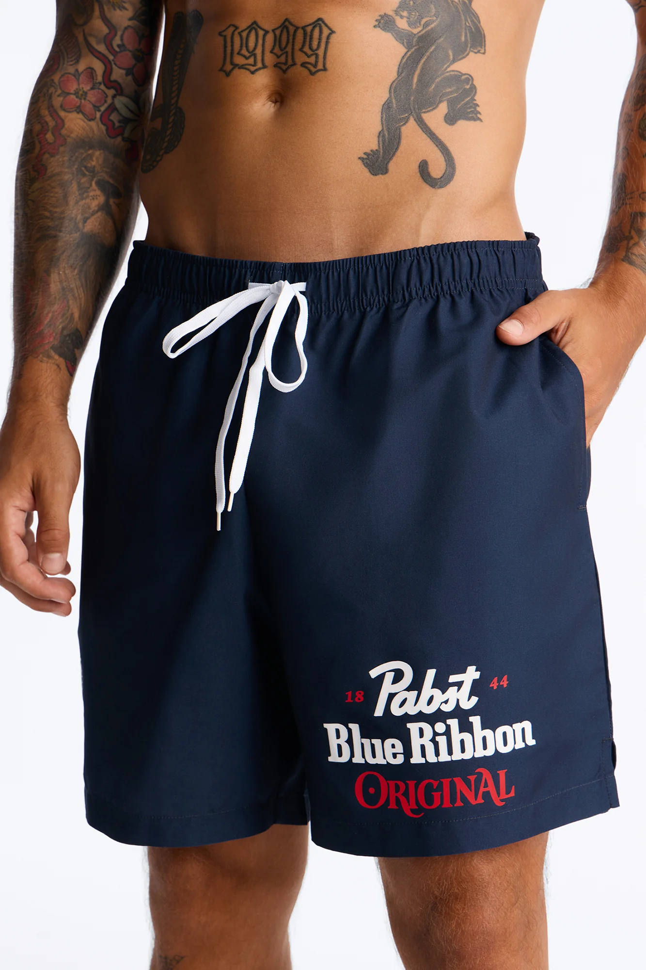 PBR Iconic Summer Swim Trunk 7″ - Navy/combo - Image 3