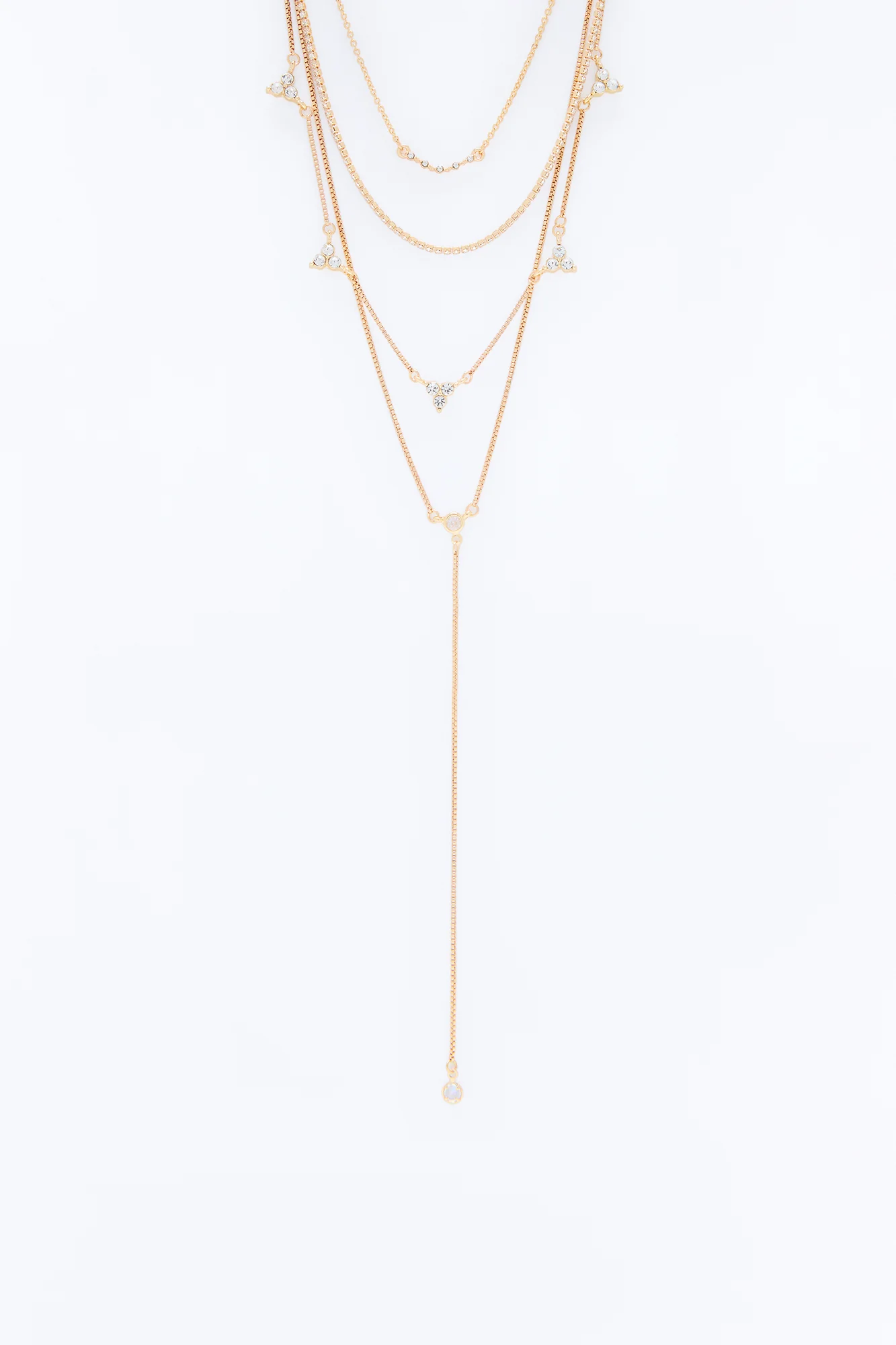 Peeking Out Lariat Necklace - Gold