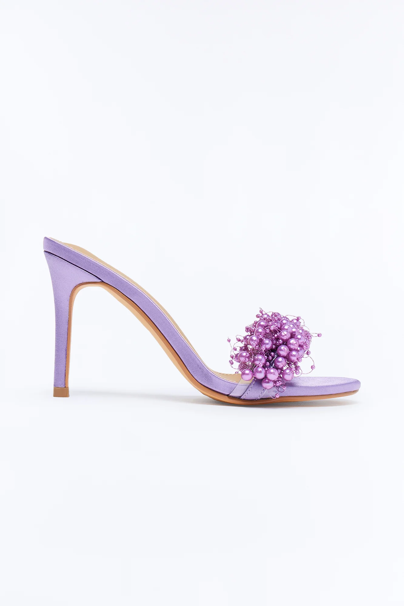 Penelope Pearl Mule Heels - Violet