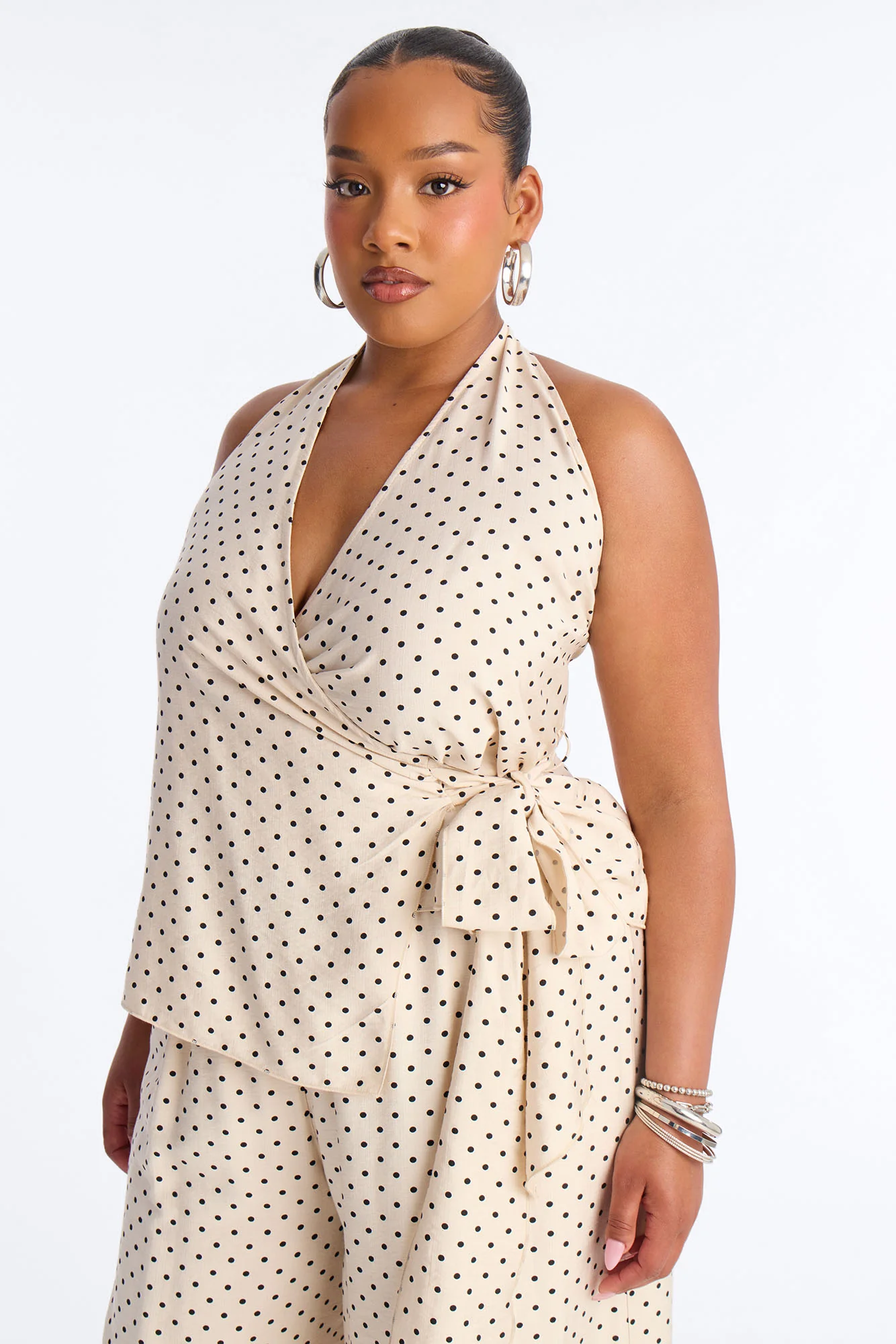 Penny Polka Dot Halter Pant Set - Taupe/combo - Image 6