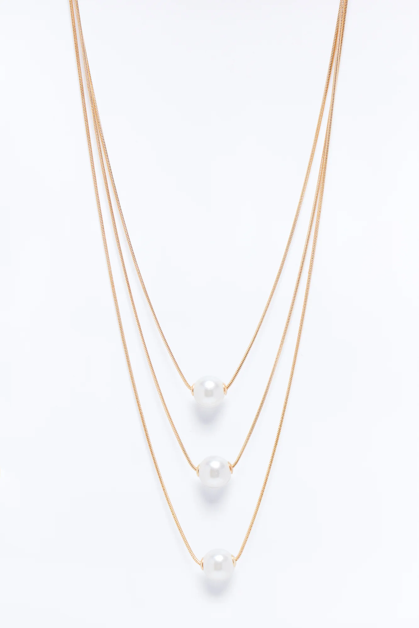 Perfect Touch Pearl Layered Necklace - Gold - Image 3
