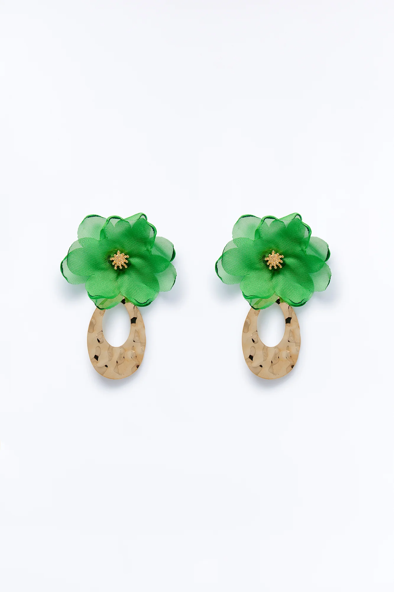 Petal Pops Drop Earrings - Gold/Green - Image 3