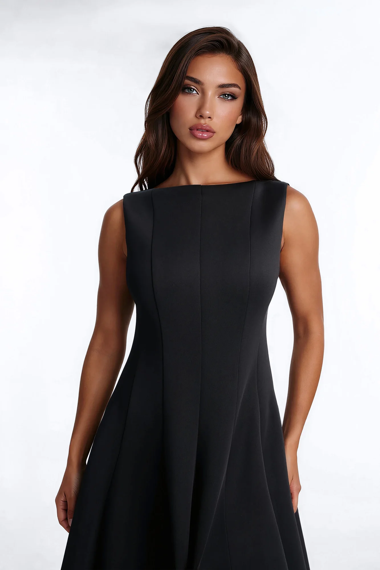 Petite Sweet Sunday Pleated Midi Dress - Black - Image 2