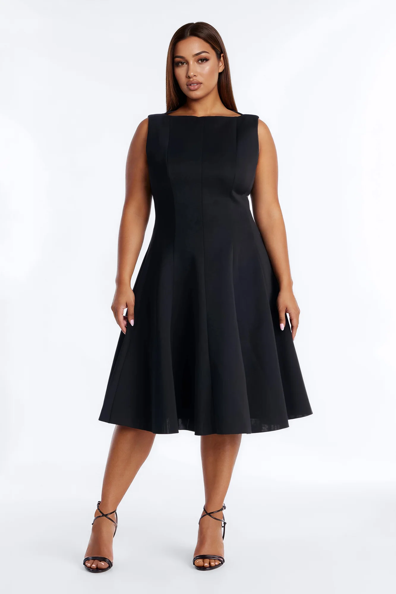 Petite Sweet Sunday Pleated Midi Dress - Black - Image 5