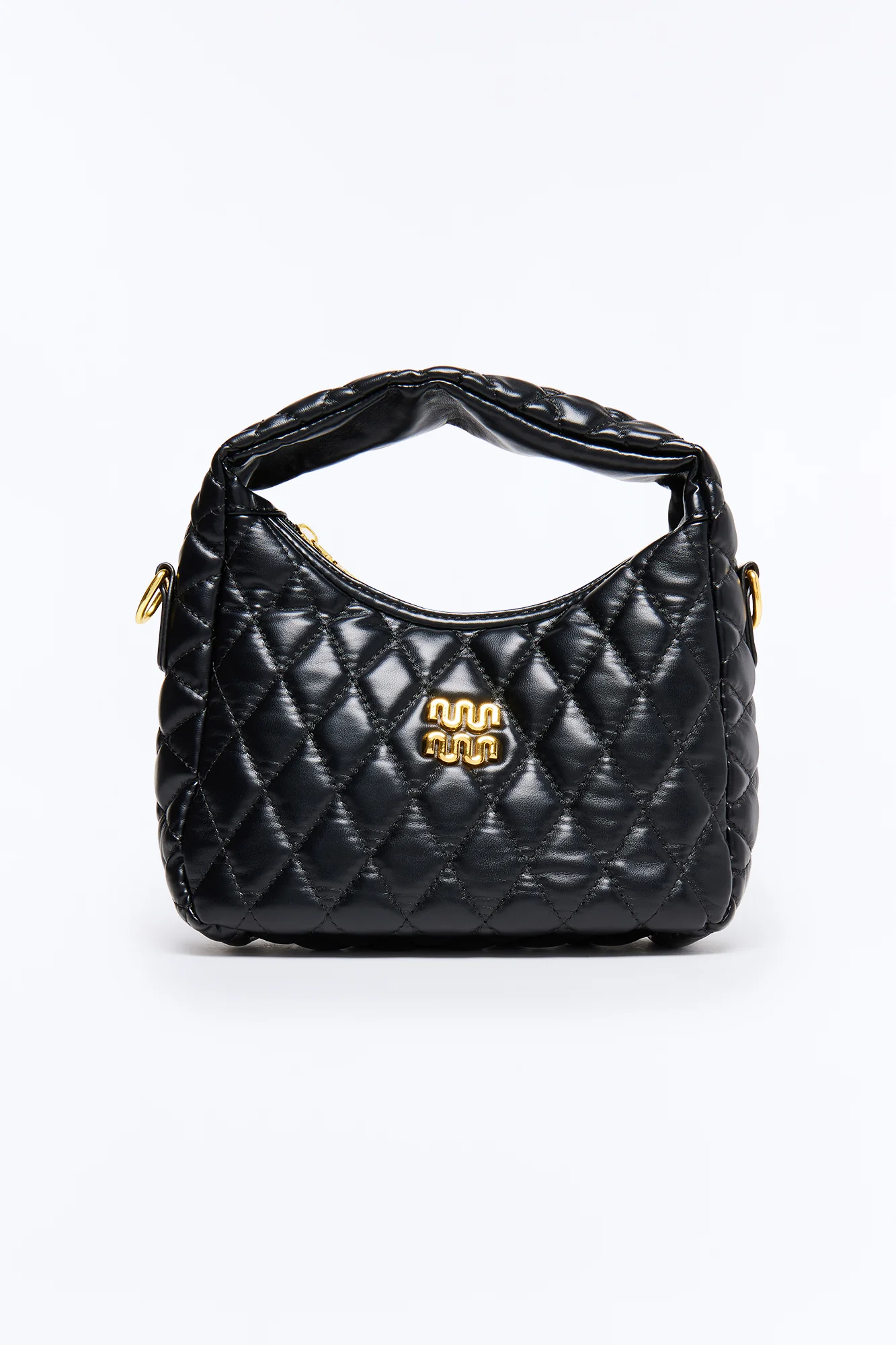 Pillow Talk Faux Leather Quilted Bag - Black - Image 3