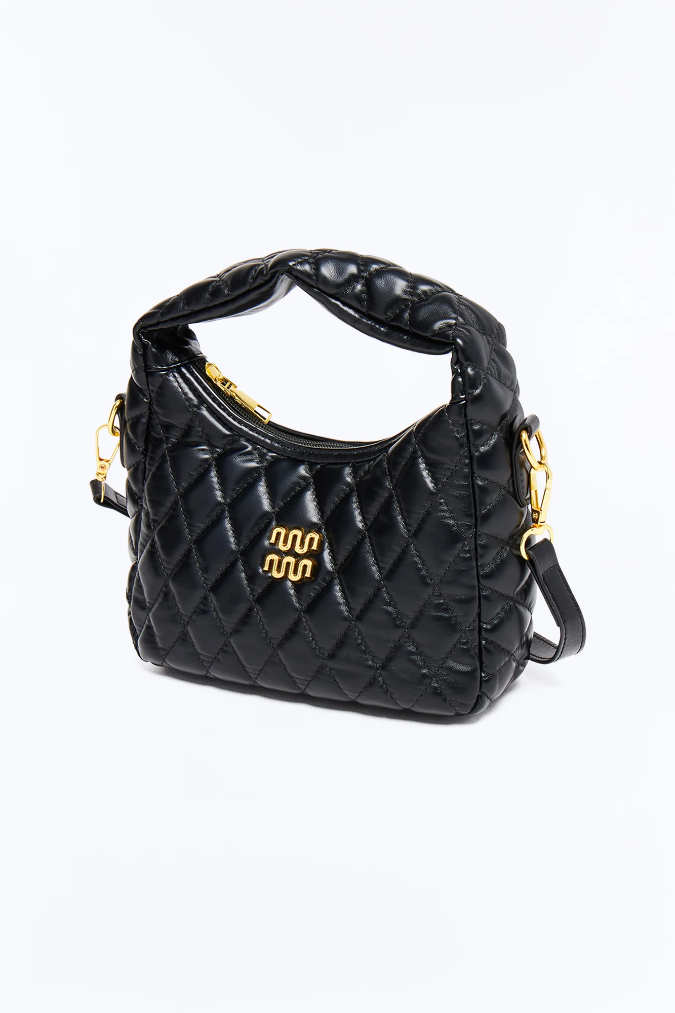 Pillow Talk Faux Leather Quilted Bag - Black - Image 4