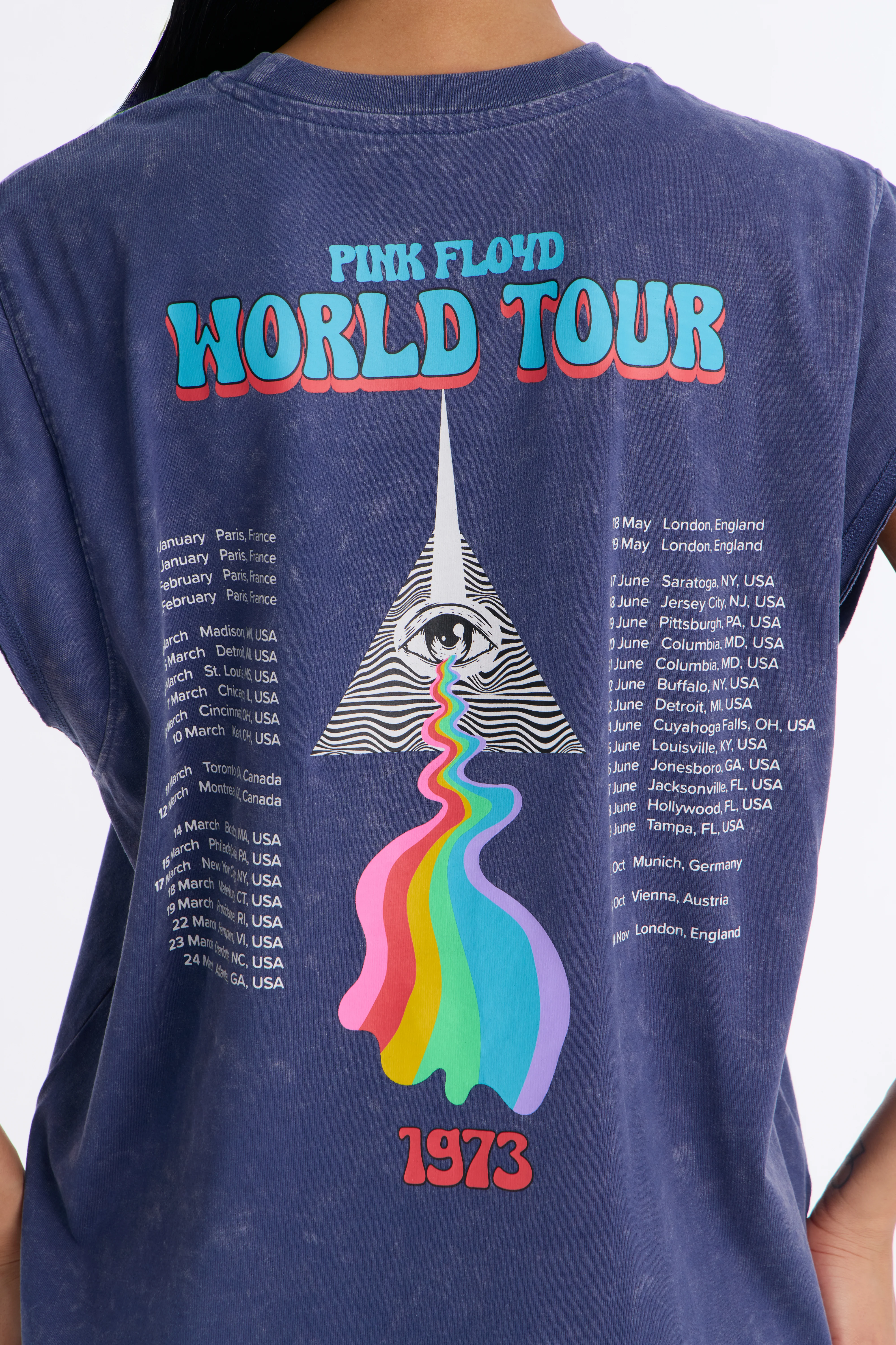 Pink Floyd Washed Muscle Concert Tank - Blue - Image 4