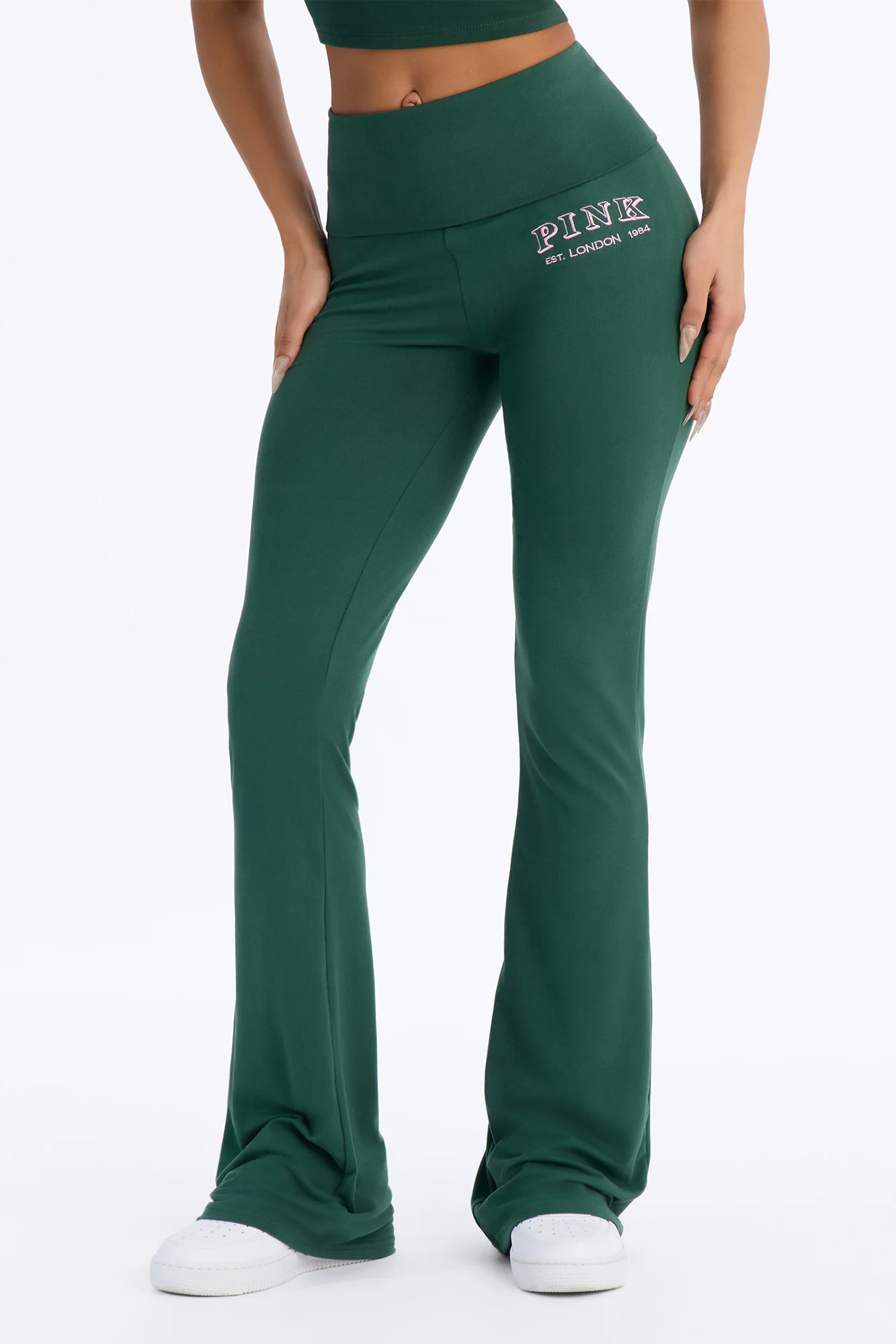 PINK London Sporty Foldover Flare Pant - Hunter - Image 2