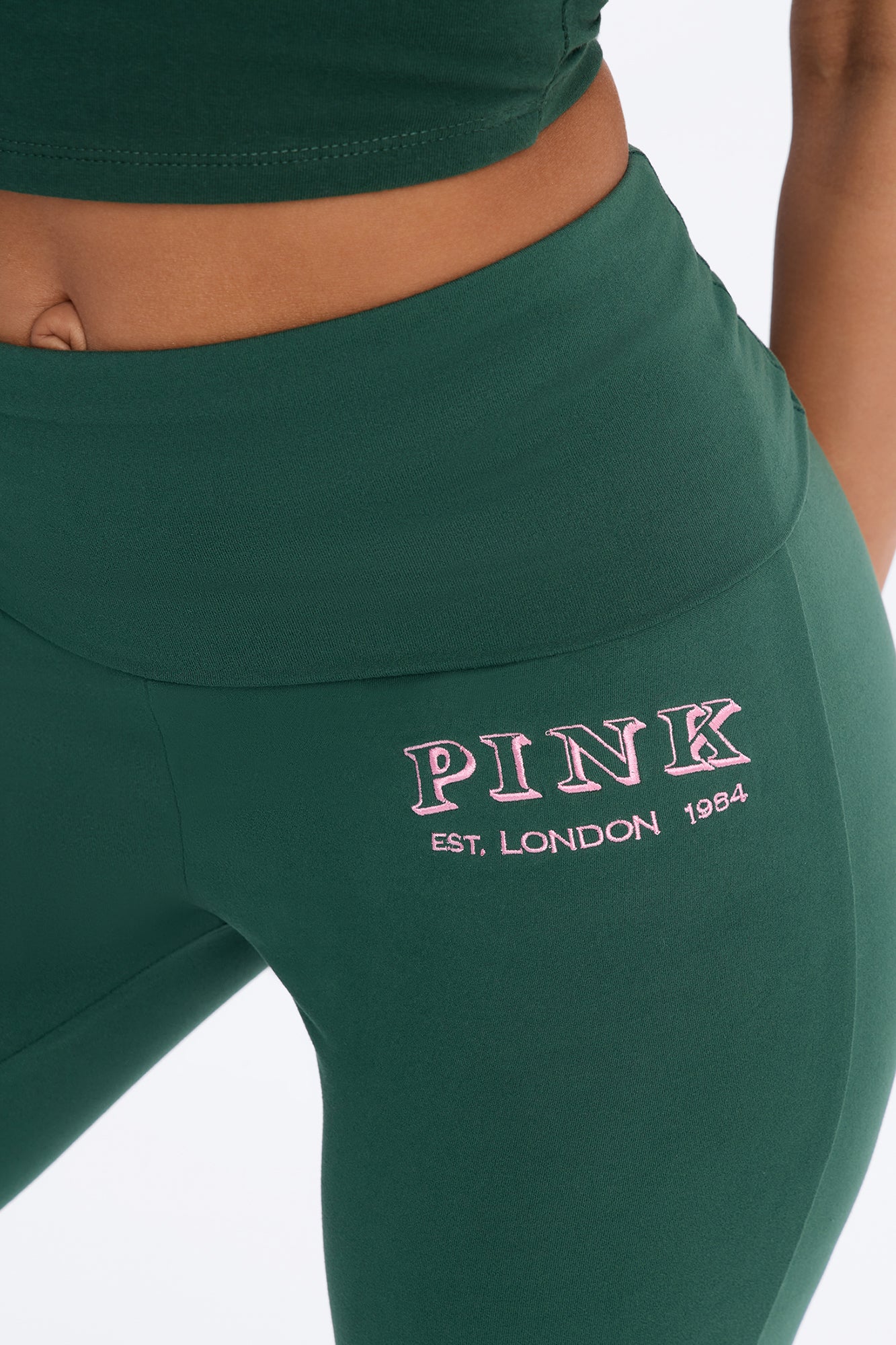 PINK London Sporty Foldover Flare Pant - Hunter - Image 3