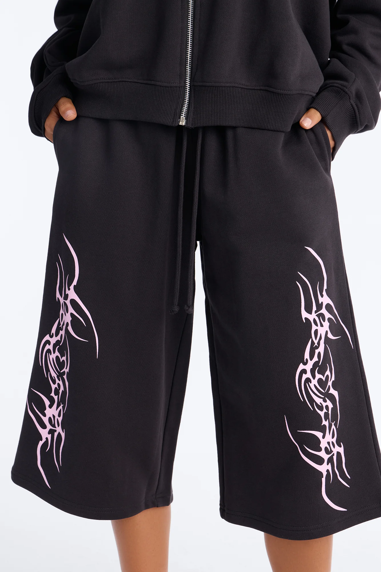 Pink Venom French Terry Jort Set - Black - Image 4