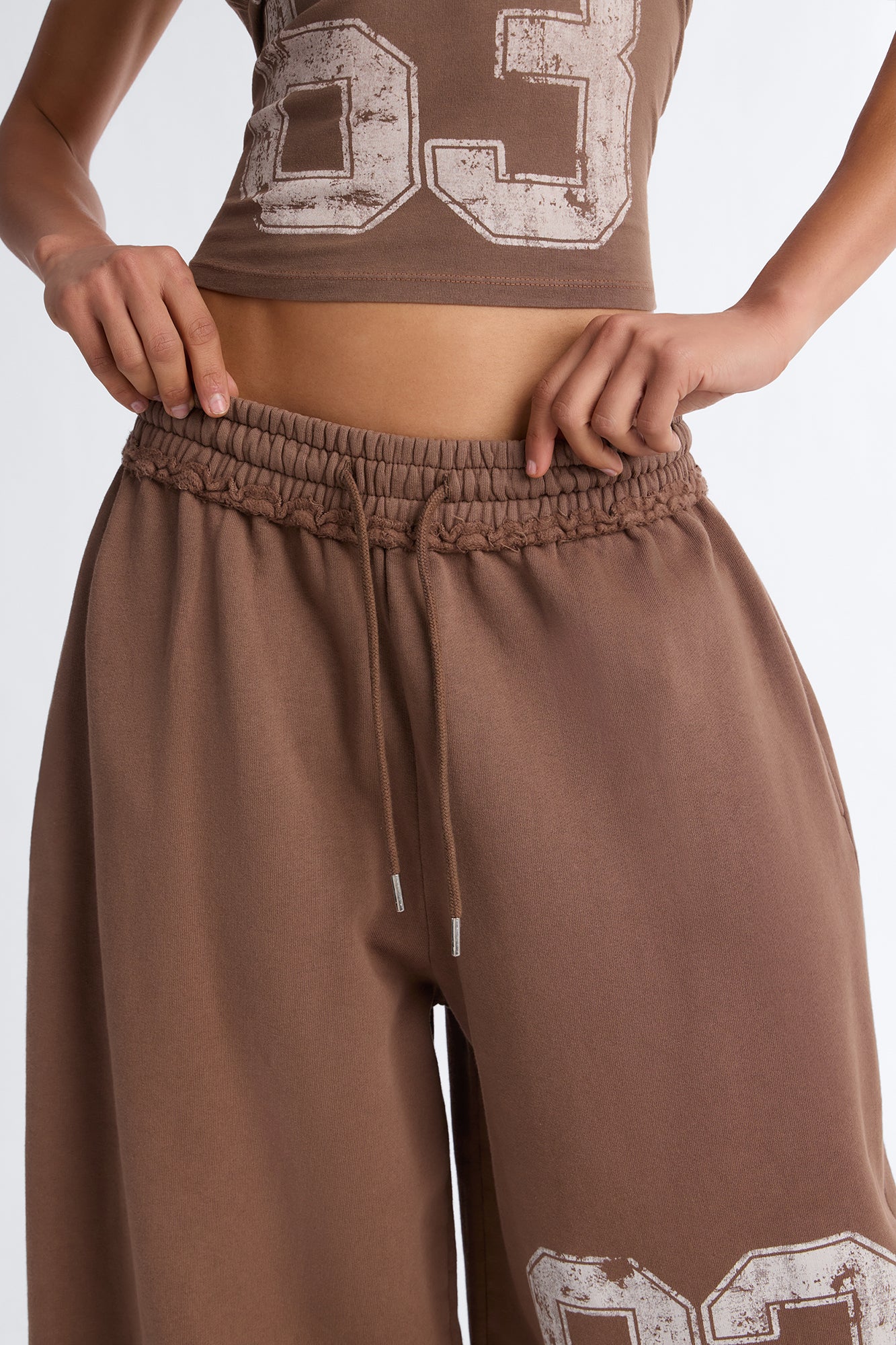 Play Hard To Get Wide Leg Jorts - Brown - Image 3