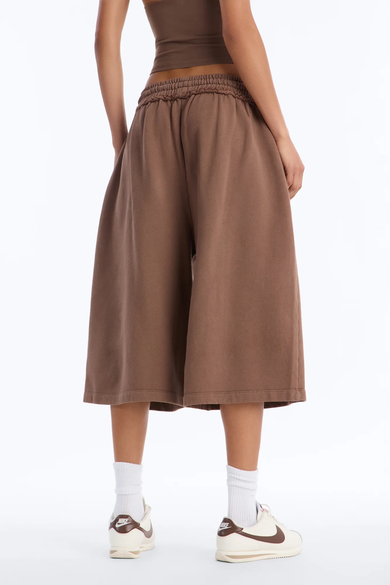 Play Hard To Get Wide Leg Jorts - Brown - Image 4