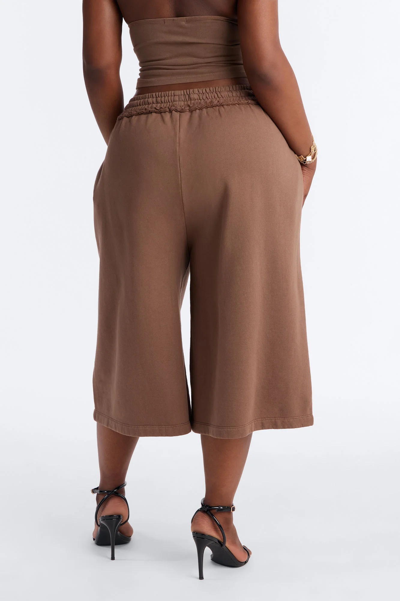 Play Hard To Get Wide Leg Jorts - Brown - Image 9