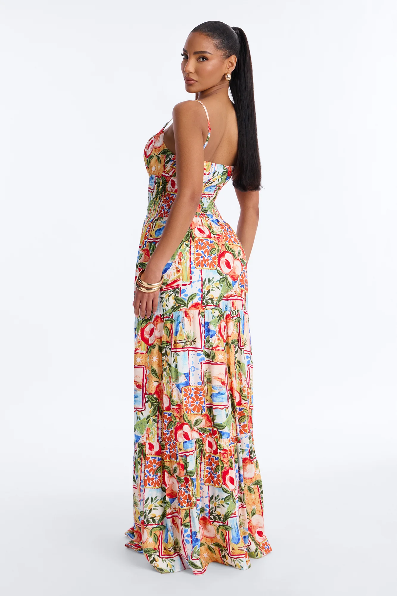 Portofino Smocked Maxi Dress - Multi Color - Image 4