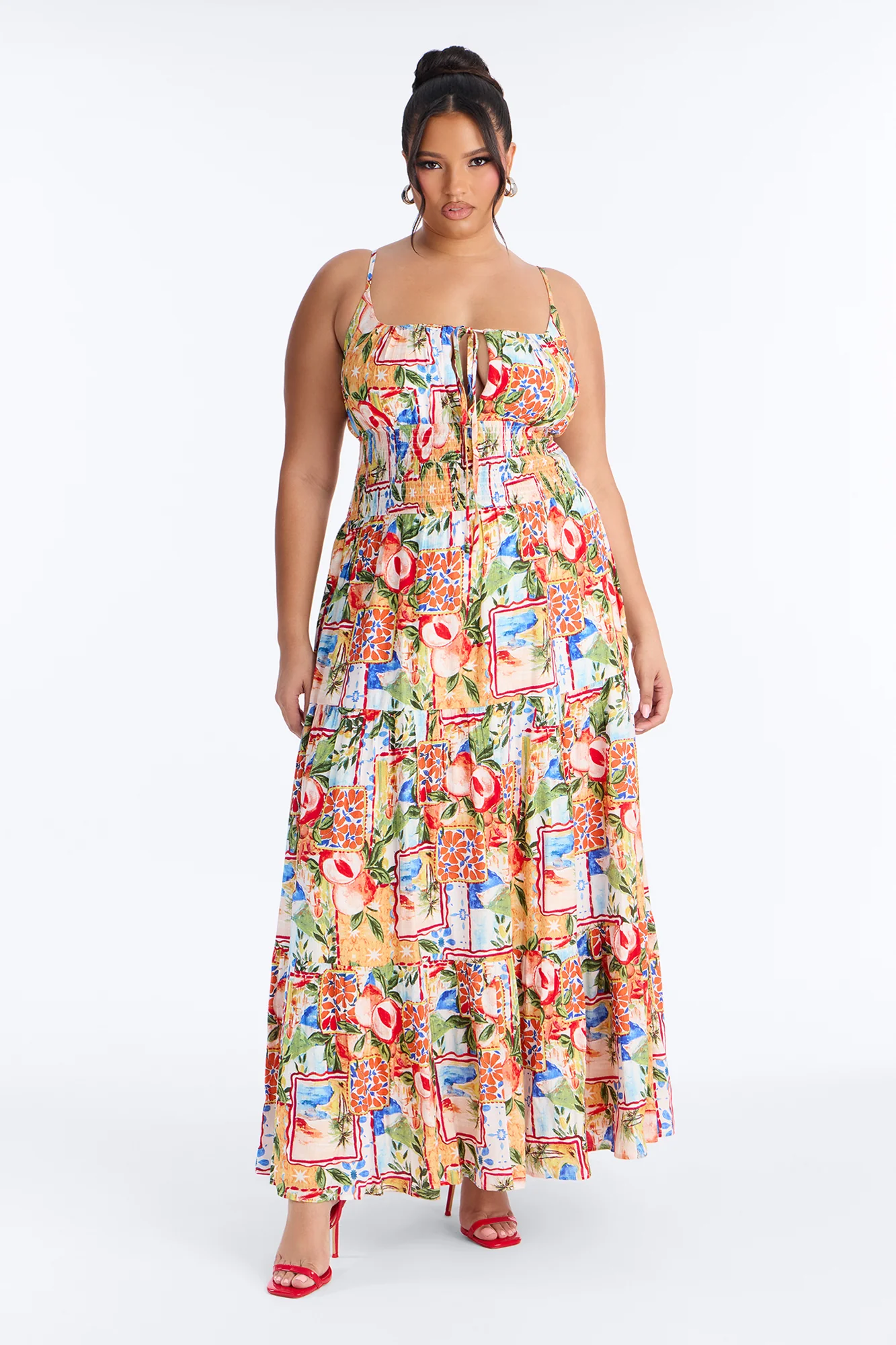 Portofino Smocked Maxi Dress - Multi Color - Image 5