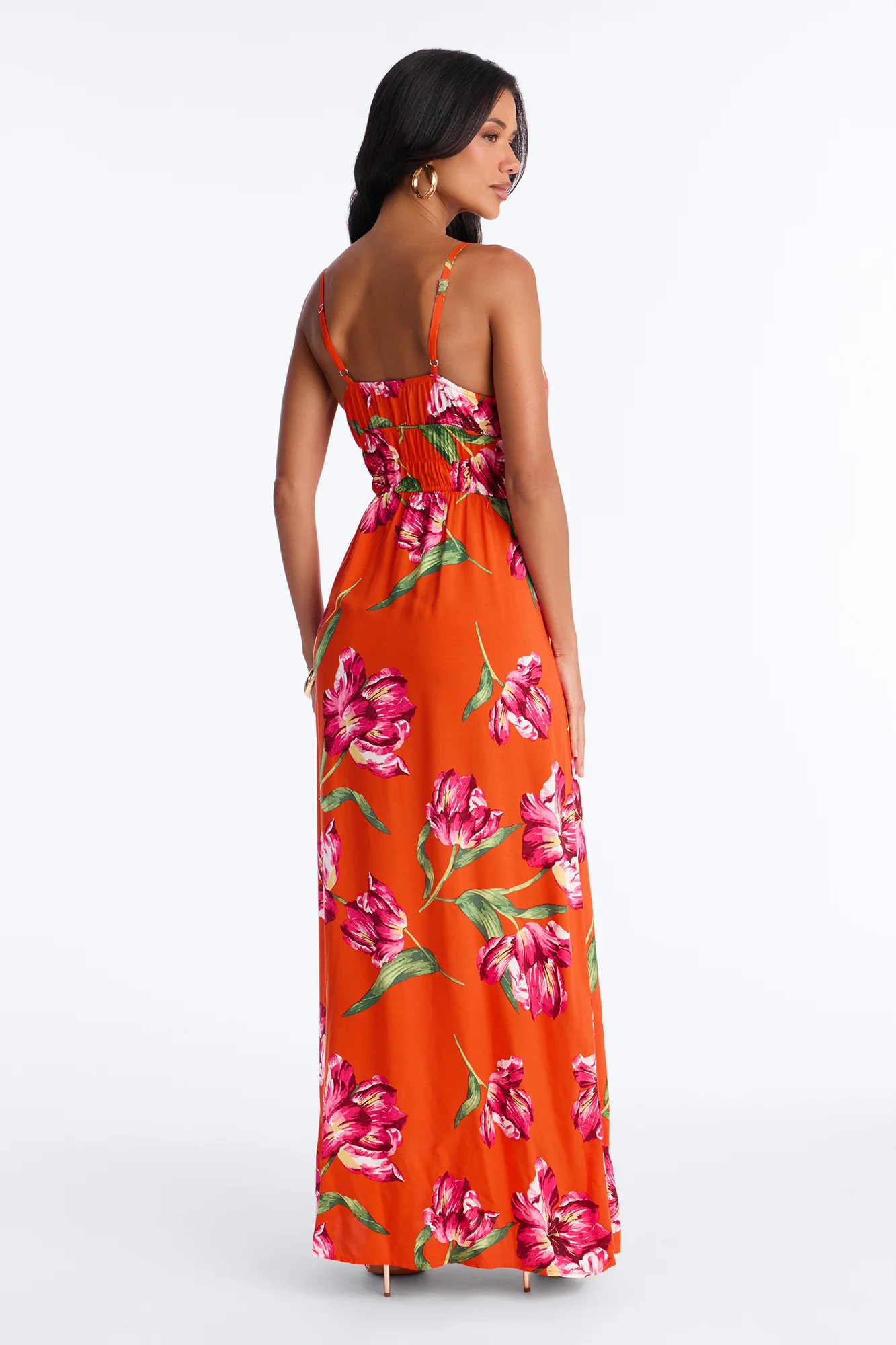 Posie Printed Flowy Maxi Dress - Red/combo - Image 4